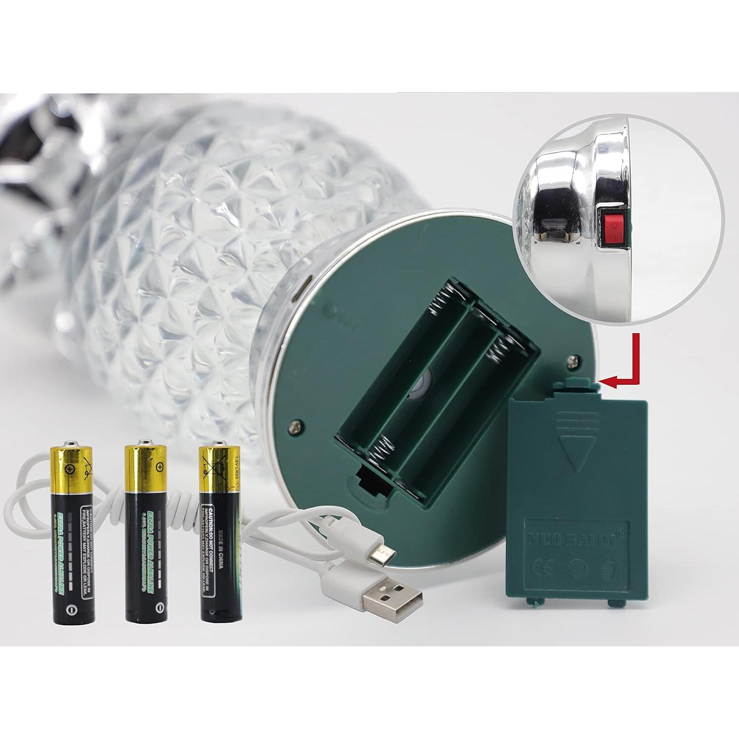 Lámpara de Lava LED YAKii Piña Plata 24.5 cm Decorativa