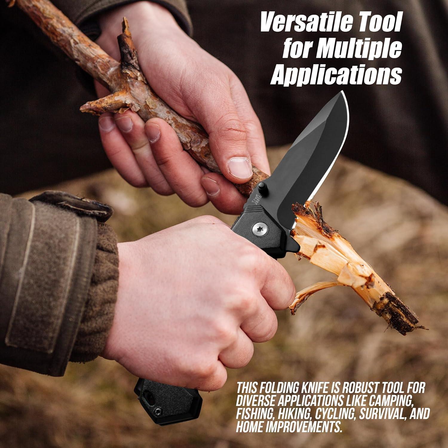 Cuchillo Plegable AOSILEY con Hoja de Acero Inoxidable 19.5cm