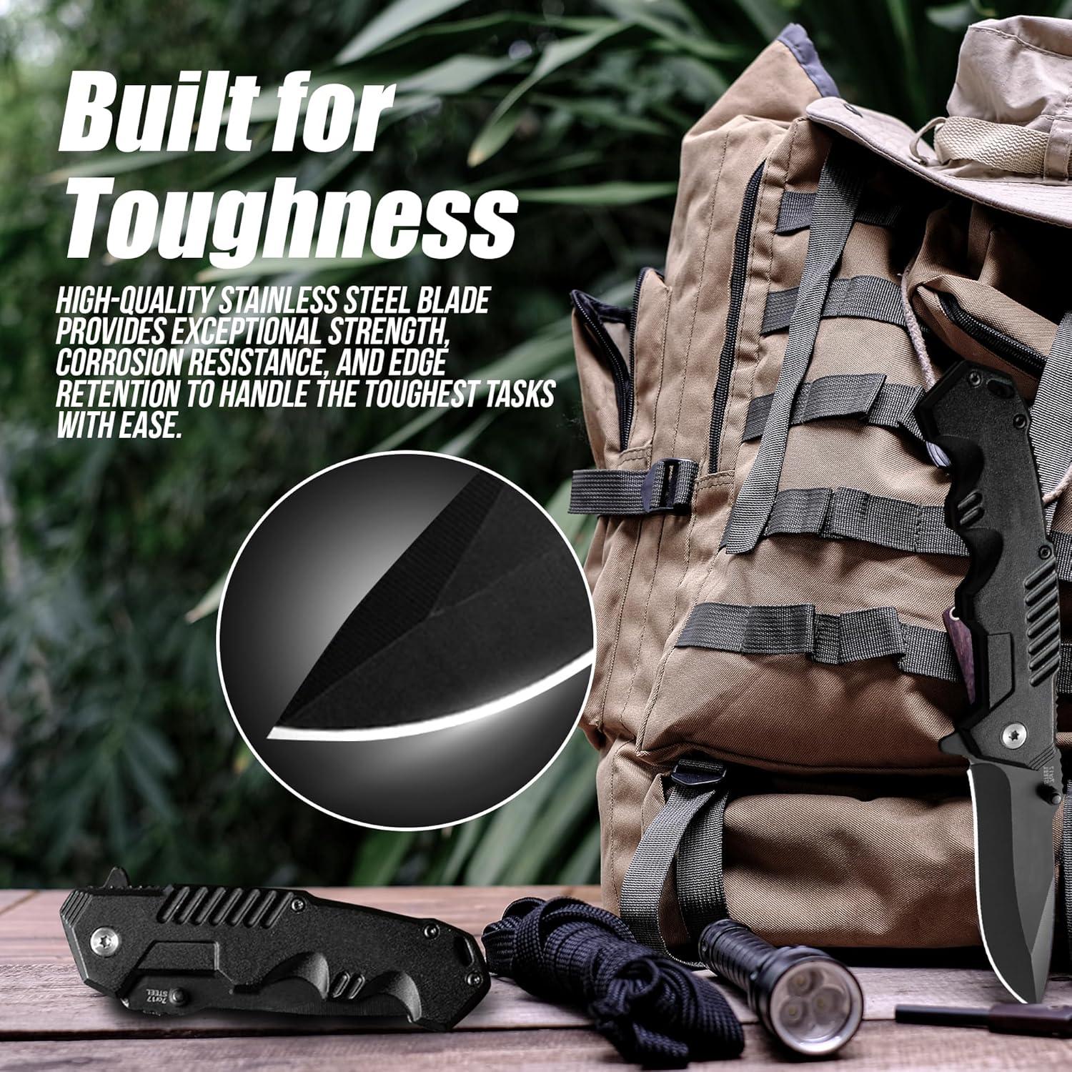 Cuchillo Plegable AOSILEY con Hoja de Acero Inoxidable 19.5cm