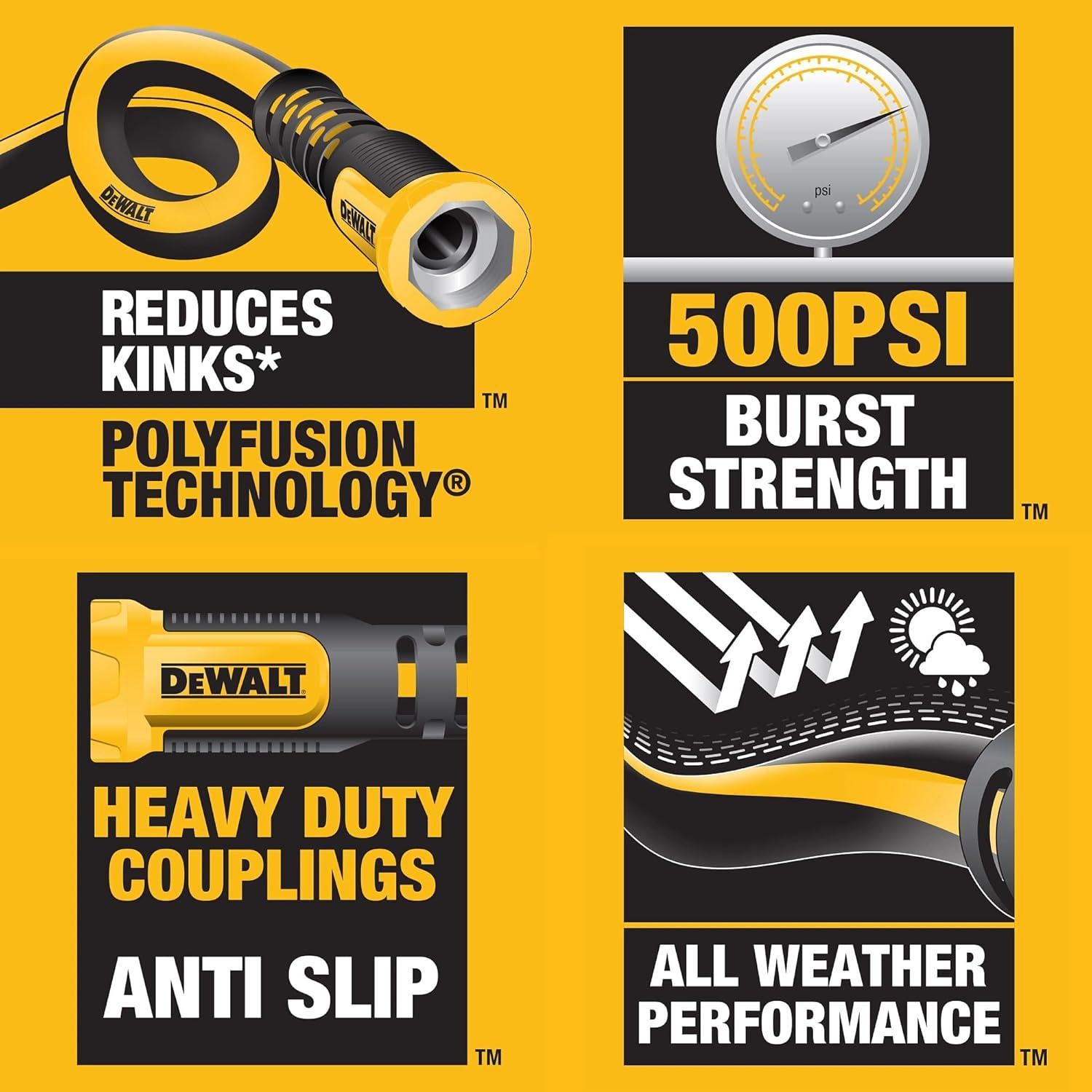 Manguera de Jardín DEWALT 15 m Alta Resistencia 1.6 cm