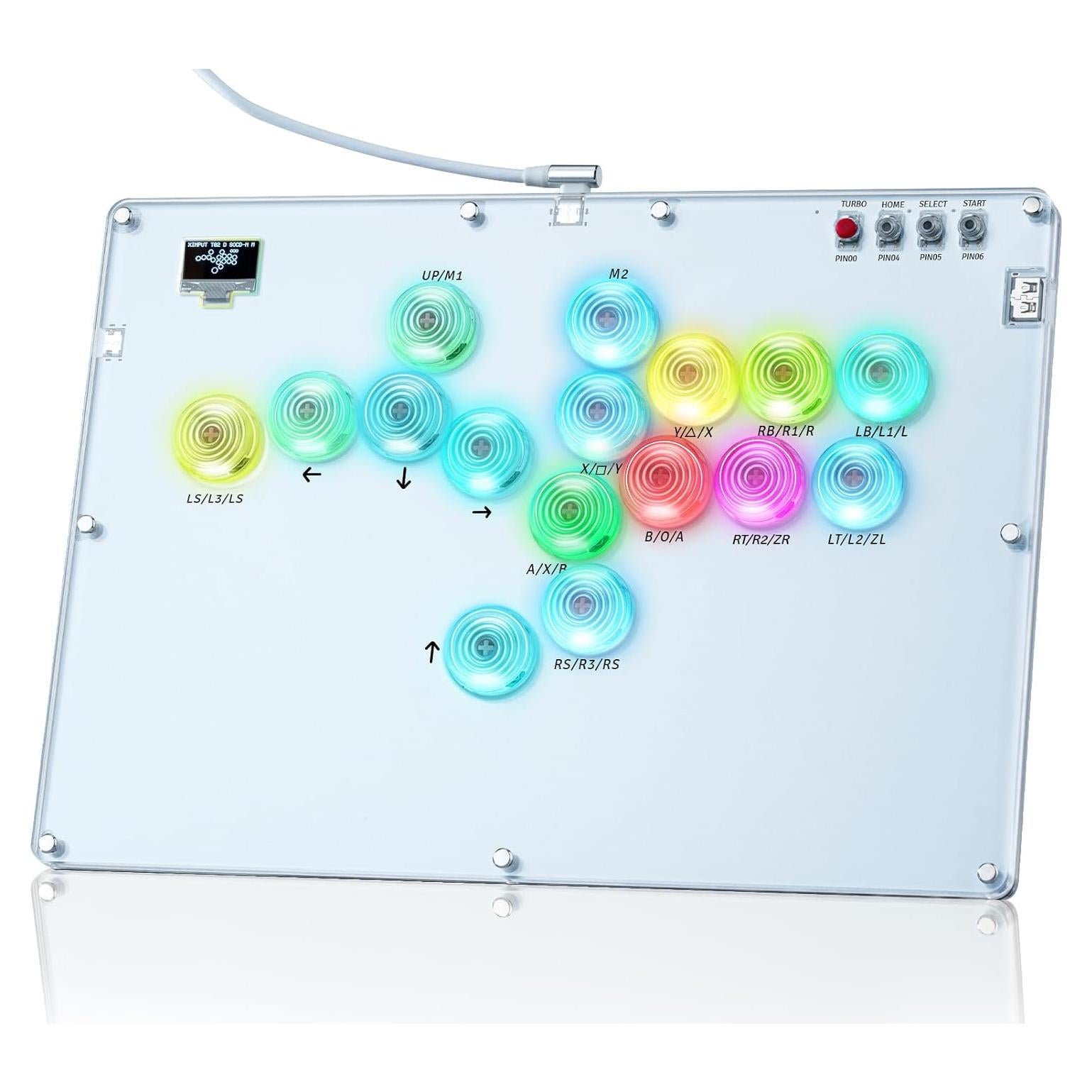 Controlador Arcade TiMOVO A16 Turbo RGB 16 Botones para PC/Switch/PS4