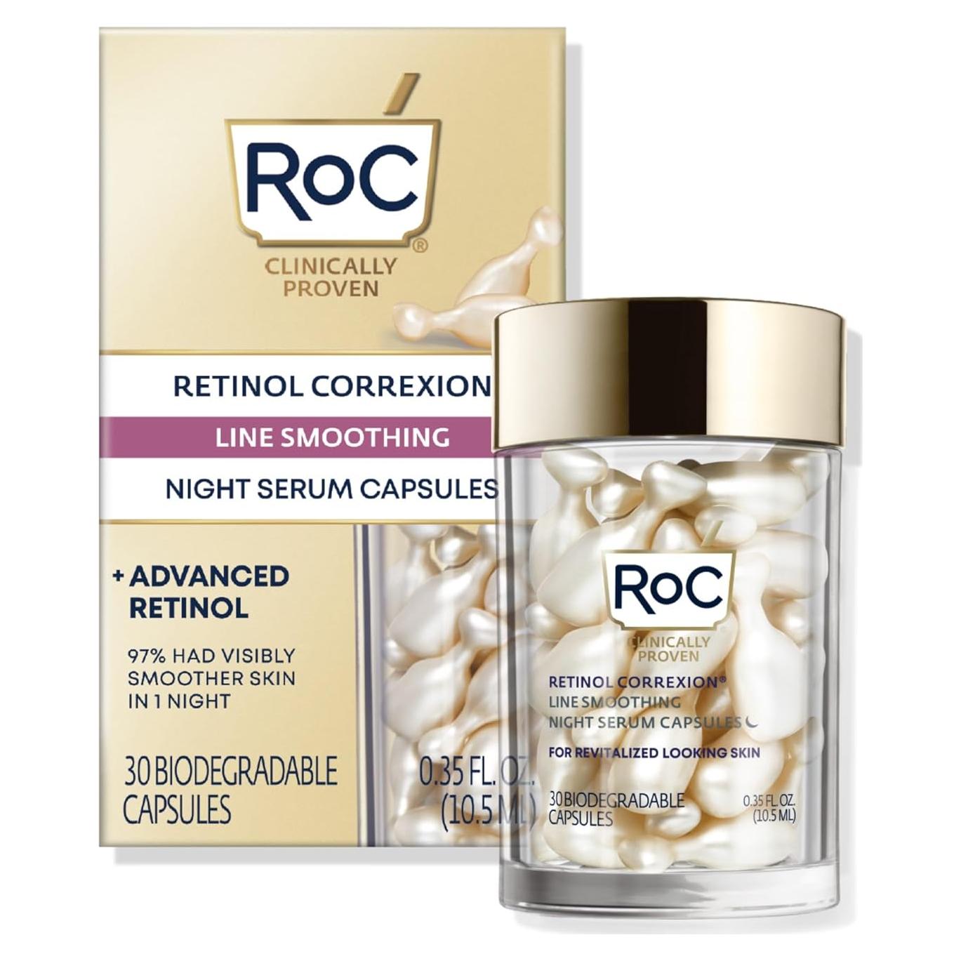 Suero Nocturno Anti-Envejecimiento RoC Retinol 30 Cápsulas 10.4 ml