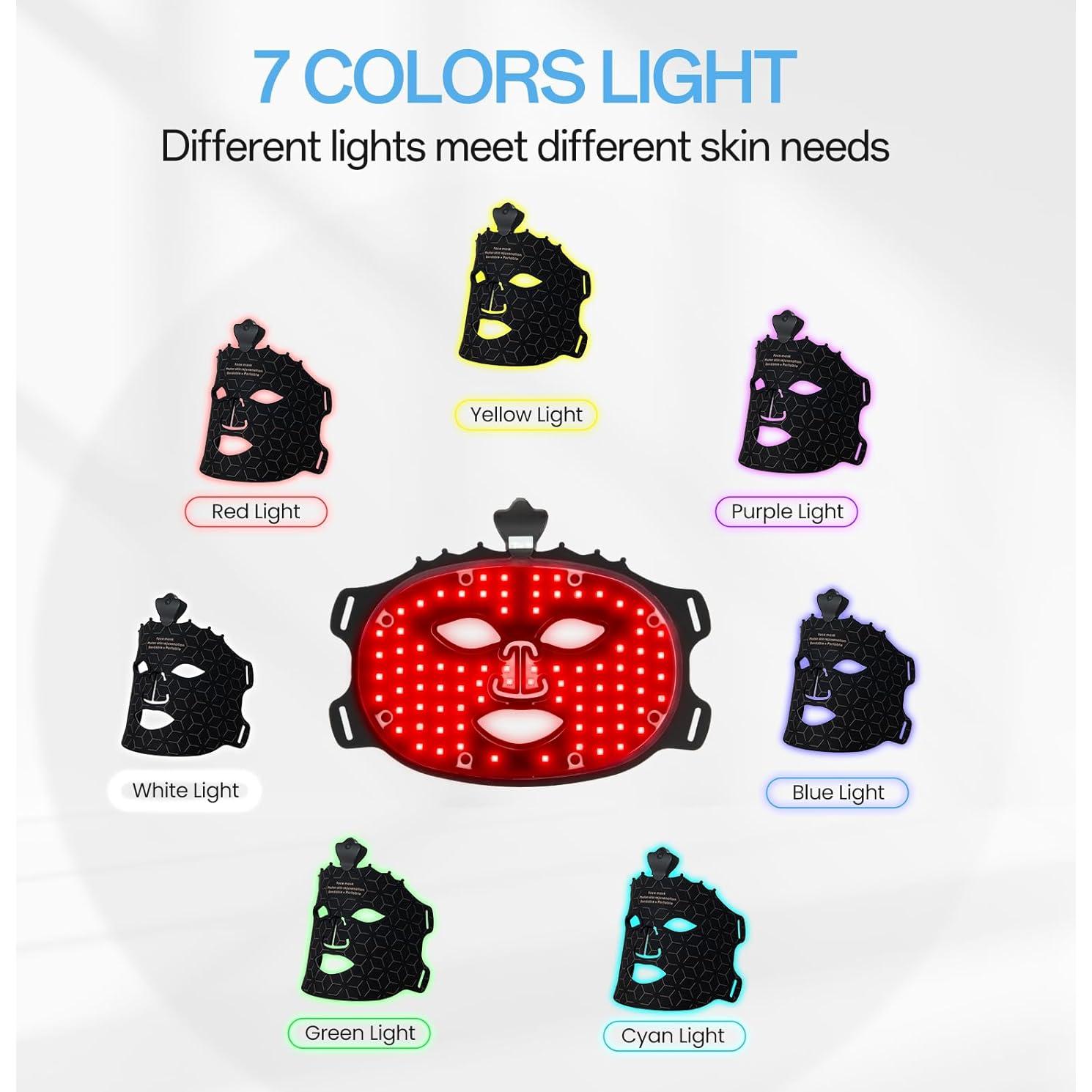 Máscara Facial de Luz Roja Inalámbrica Facego - 7 Colores