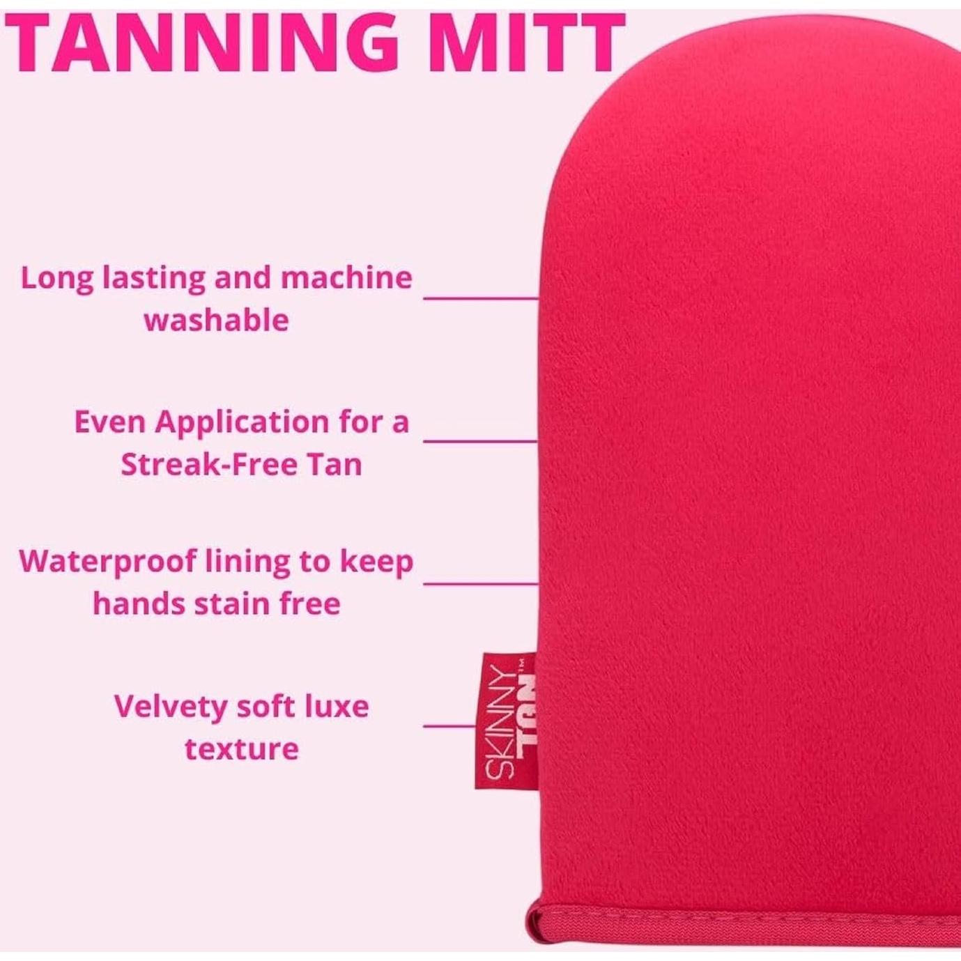 Mitón de bronceado Skinny Tan - Terciopelo rosa - Lavable