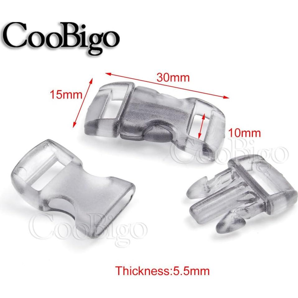 Paquete de 100 hebillas de liberación lateral CooBigo 9.5 mm