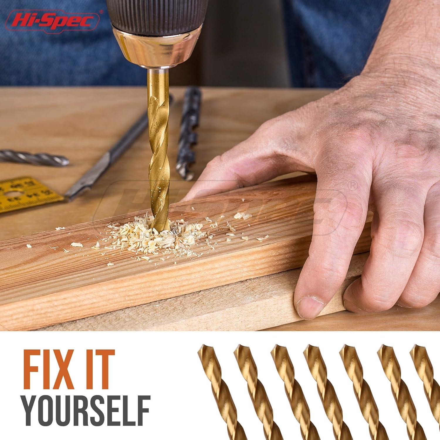 Juego de Brocas Hi-Spec 99 Piezas HSS para Metal y Madera