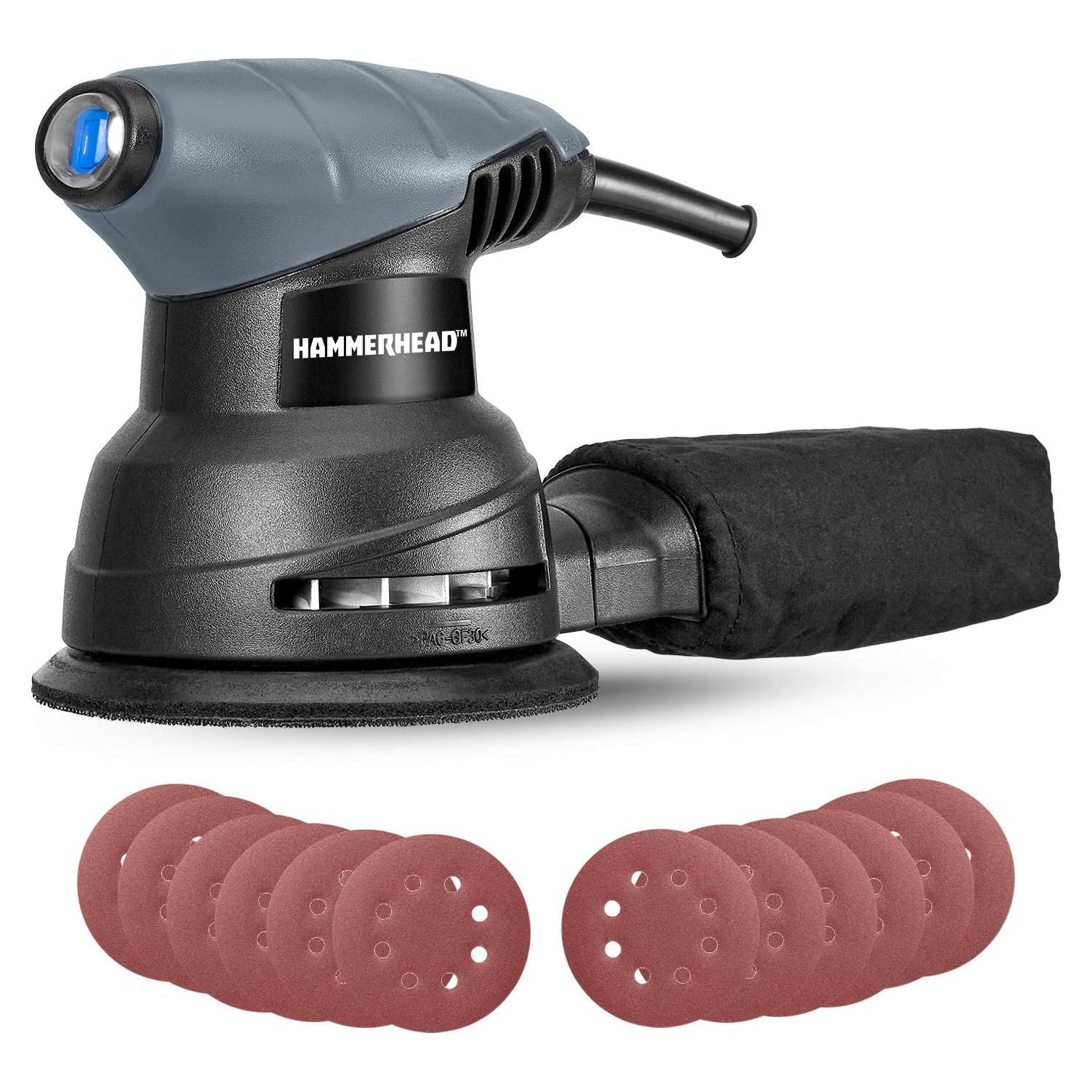 Hammerhead 2.0-Amp 5-Inch Random Orbit Sander with 12pcs Sanding Paper – HAOS020