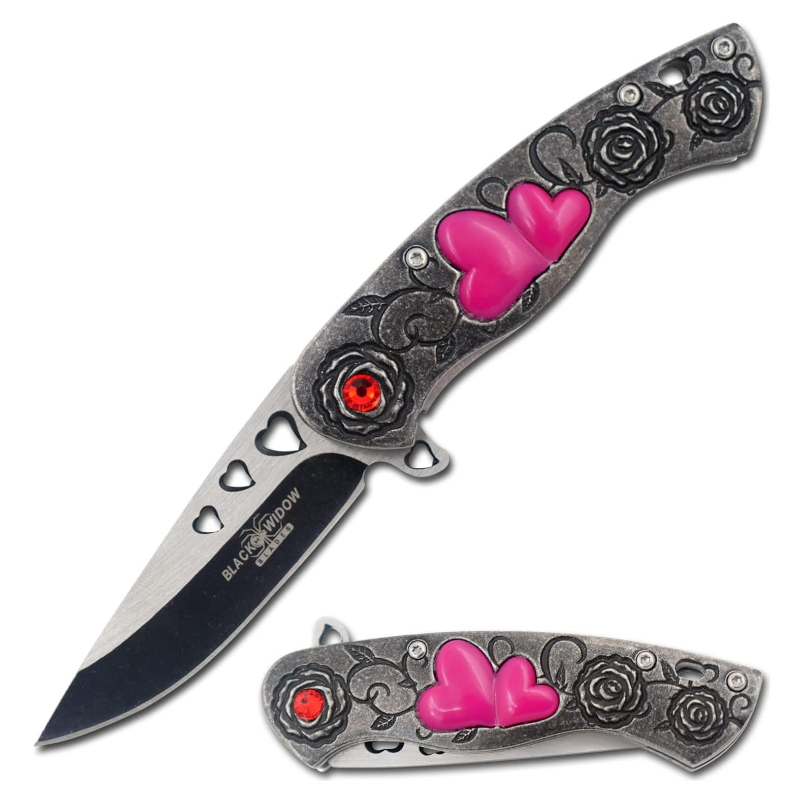 Cuchillo de bolsillo Cupid Heart Snake Eye 17,78 cm gris