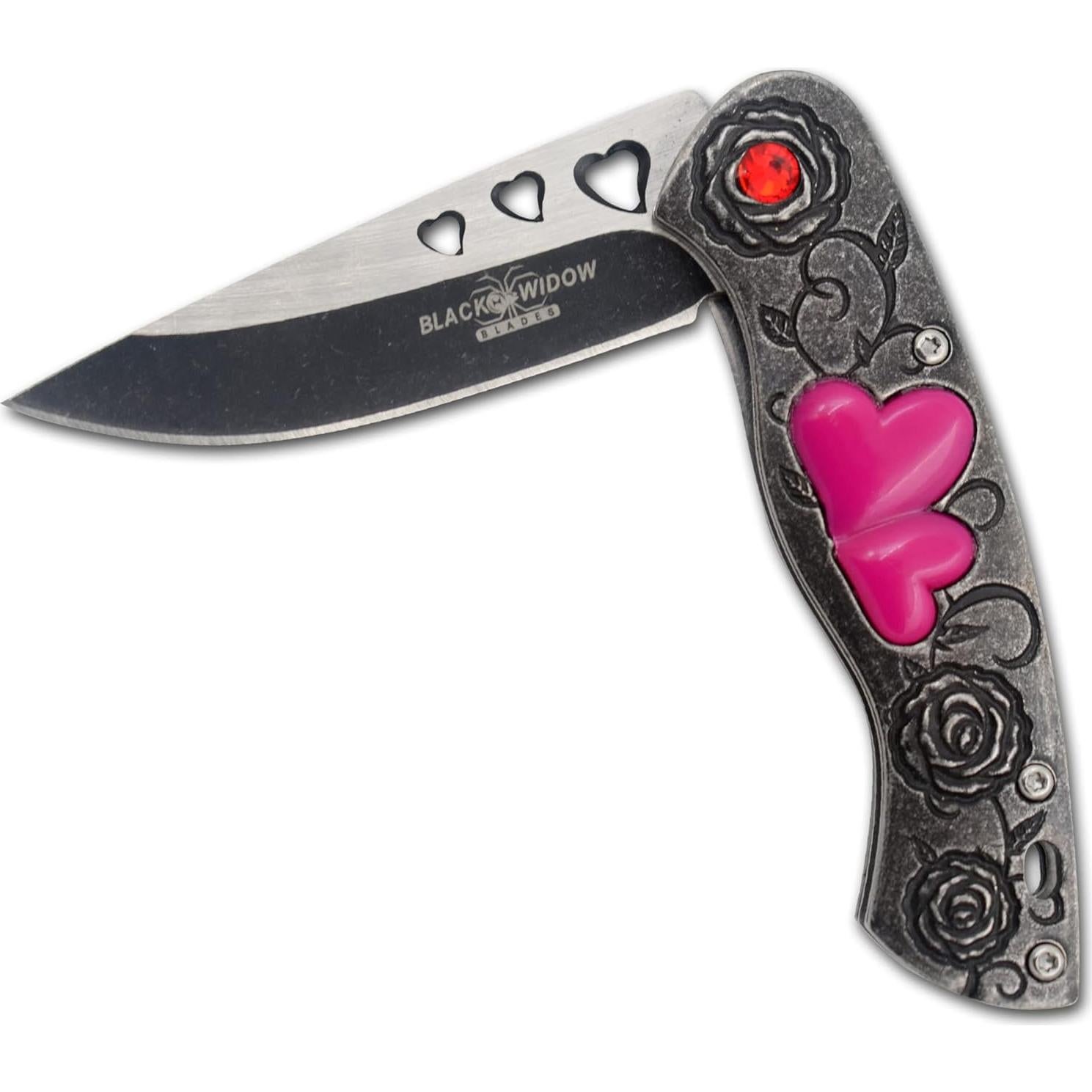 Cuchillo de bolsillo Cupid Heart Snake Eye 17,78 cm gris