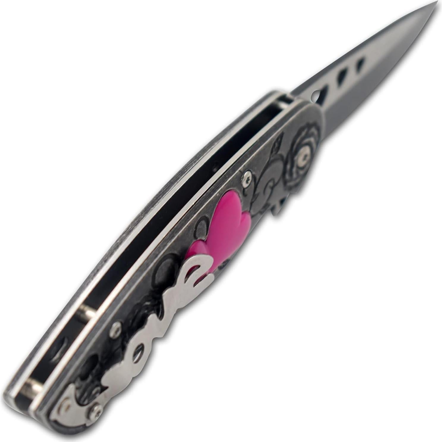 Cuchillo de bolsillo Cupid Heart Snake Eye 17,78 cm gris