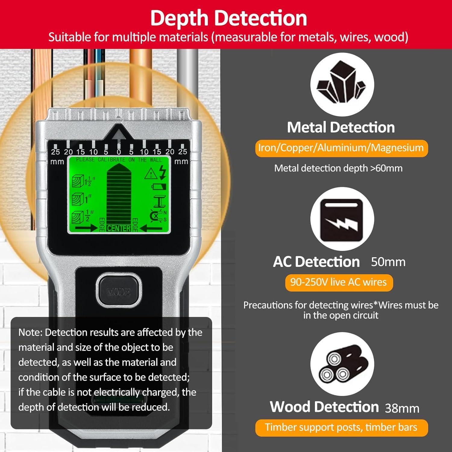 Detector de Vigas de Pared 7 en 1 Vislone con Pantalla LCD