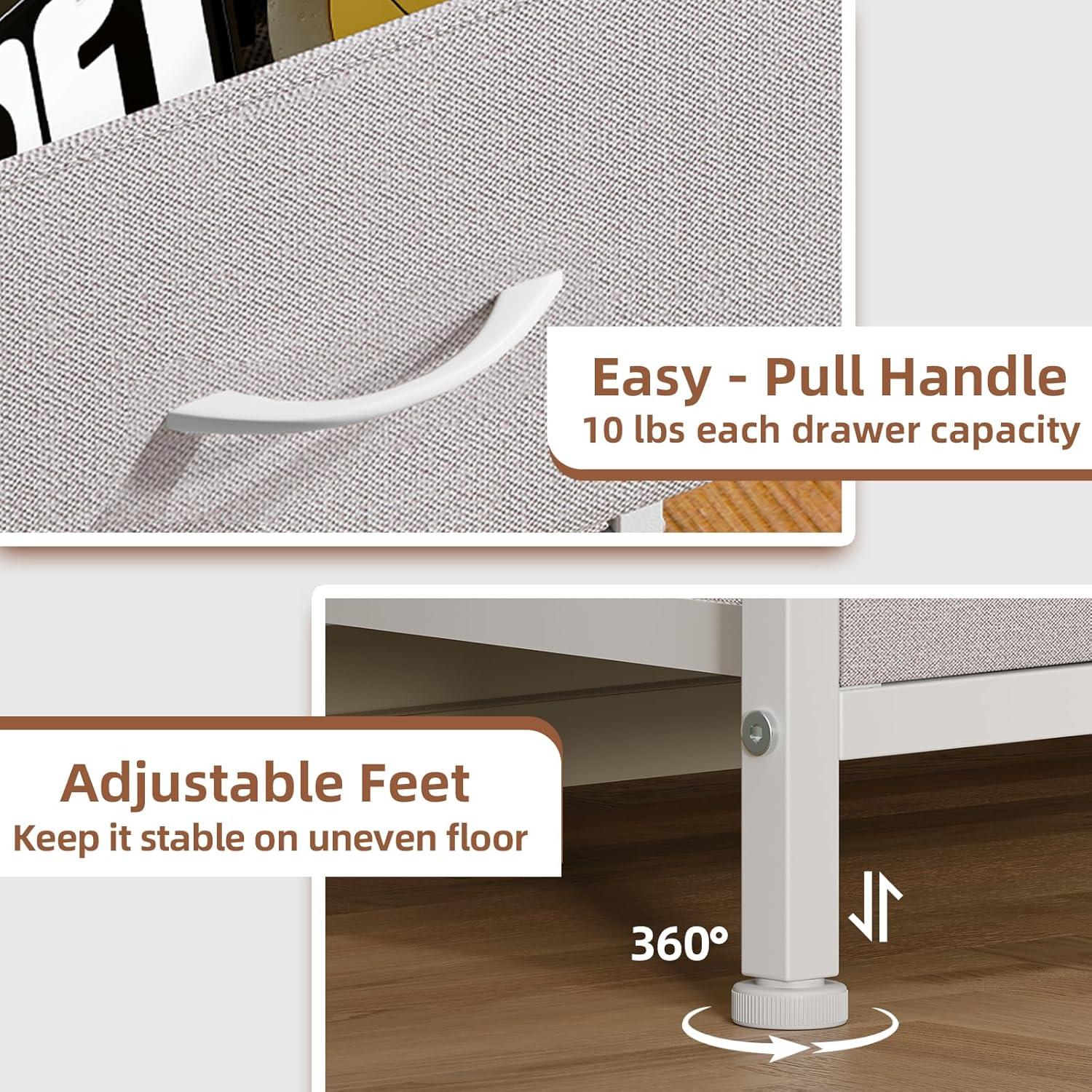 Cómoda Alta Somdot Gris Ceniza con 5 Cajones 114.6 cm