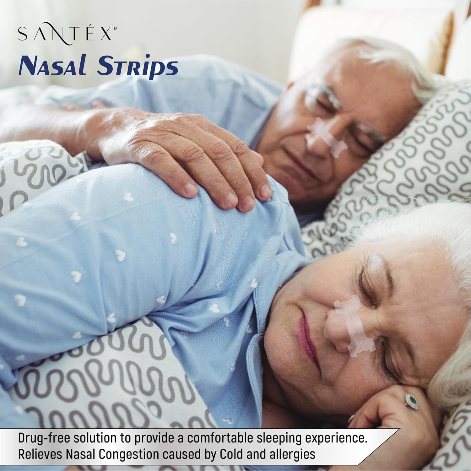 Tiras Nasales Santéx Transparentes Grandes 45 ct. Alivio Ronquidos