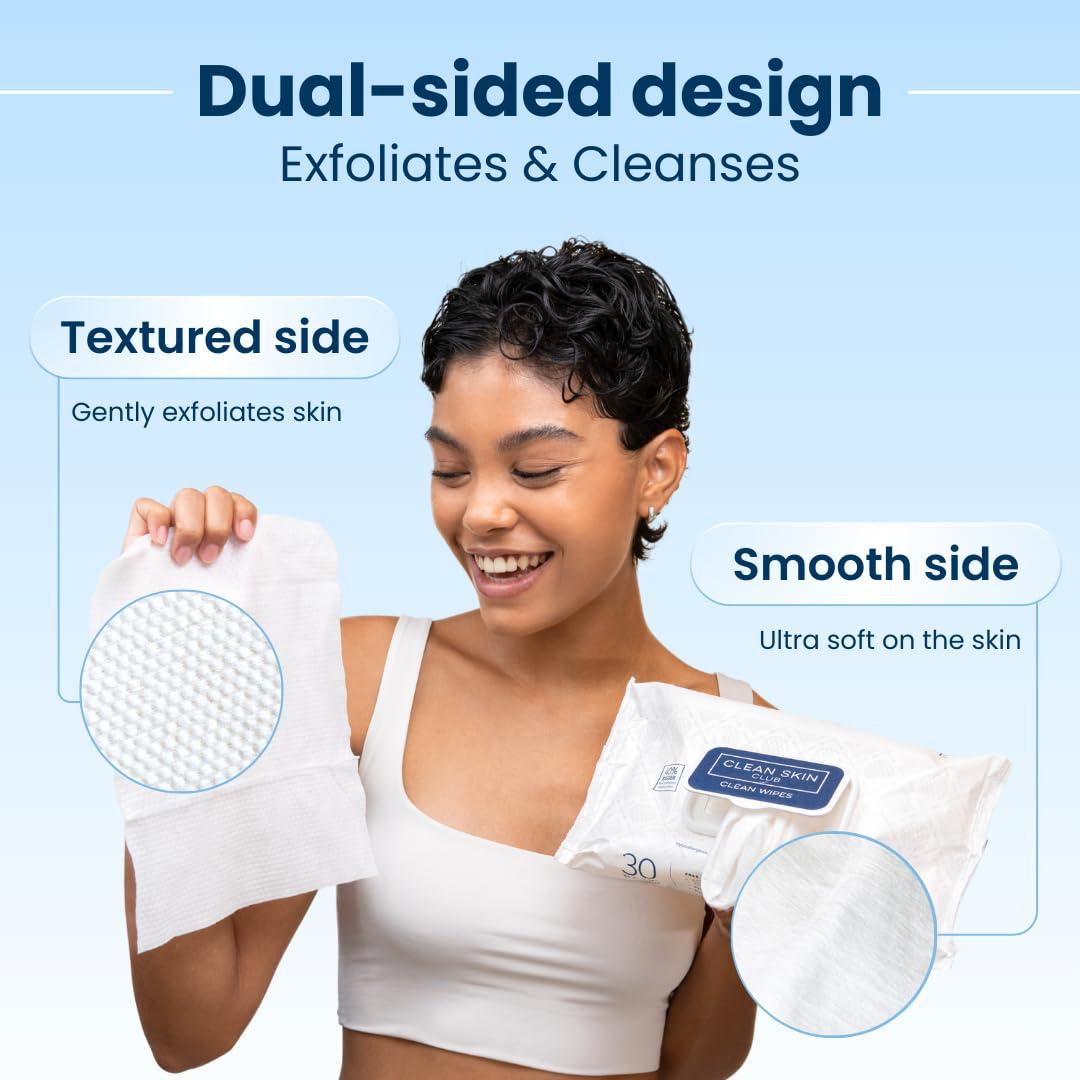 Toallitas Faciales Clean Skin Club XL 30 Piezas Sin Fragancia