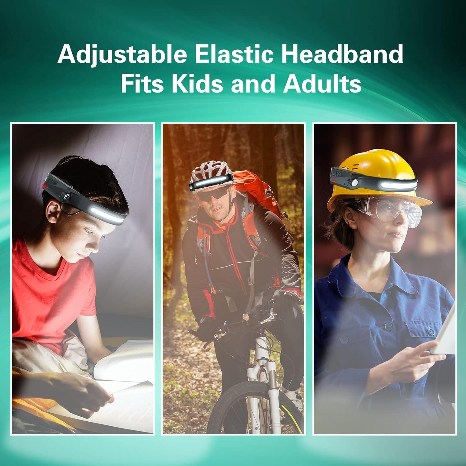 Linterna Frontal Recargable SEVENKA 1000 Lúmenes Luz Roja