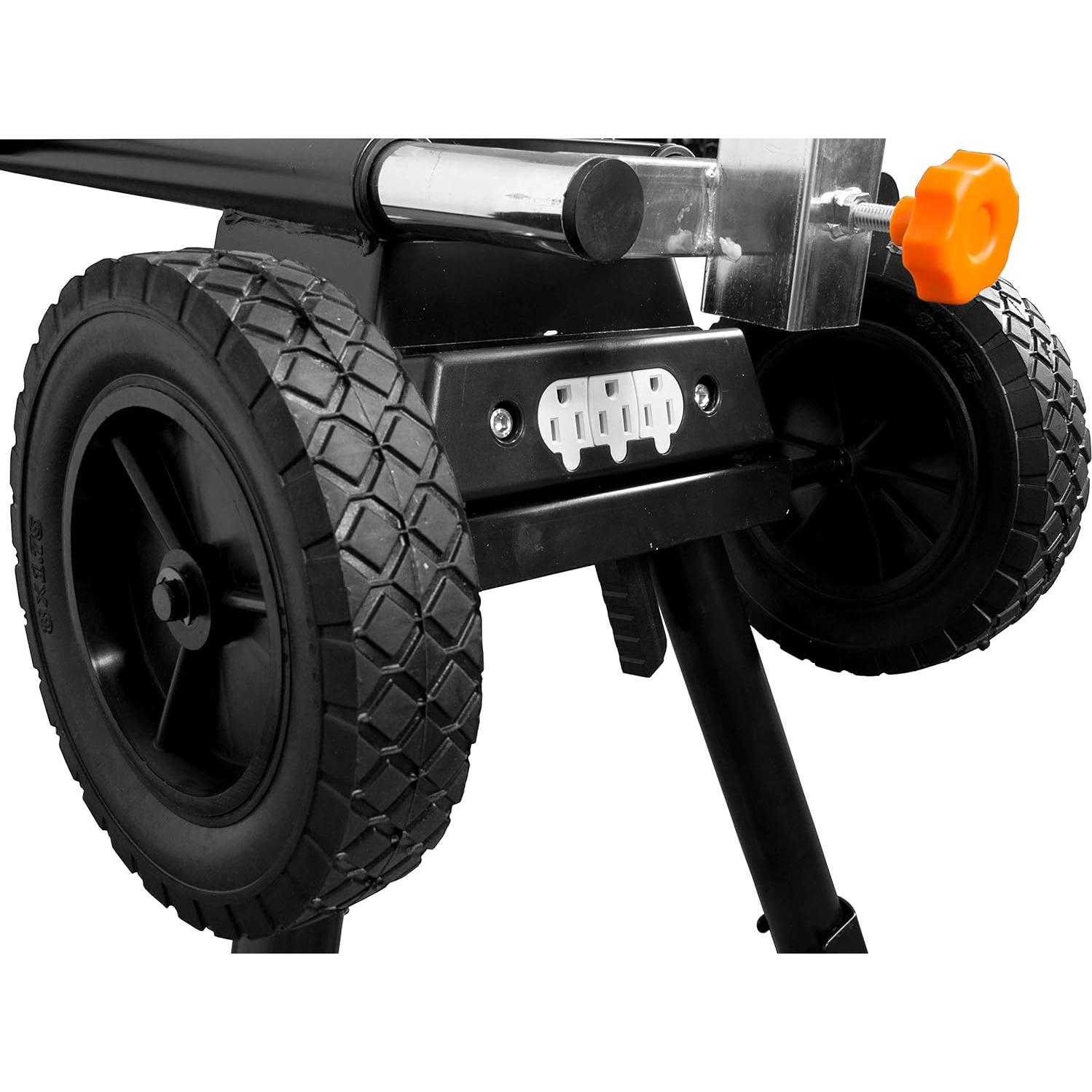 WEN Miter Saw Stand, Collapsible and Rolling with 3 Onboard Outlets (MSA330)