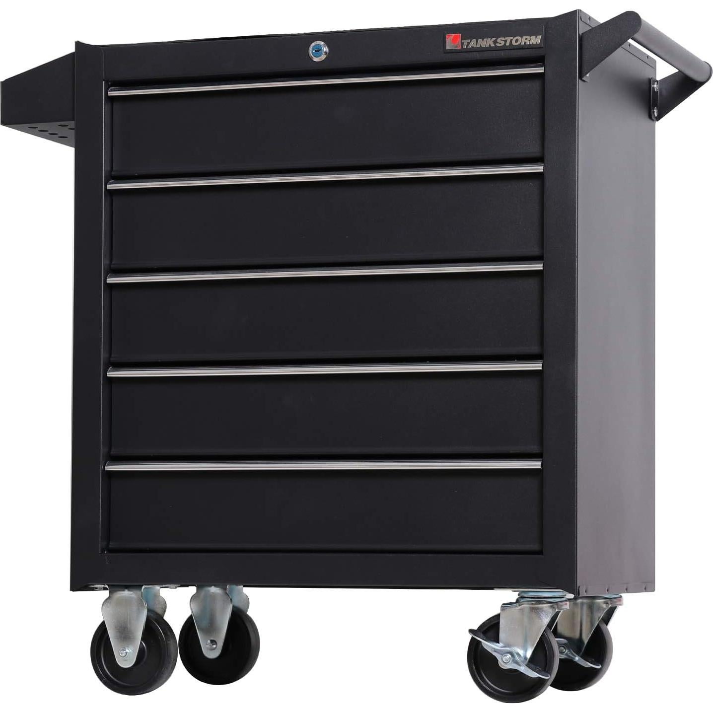 Carro de herramientas TANKSTORM 5 cajones negro acero rodante