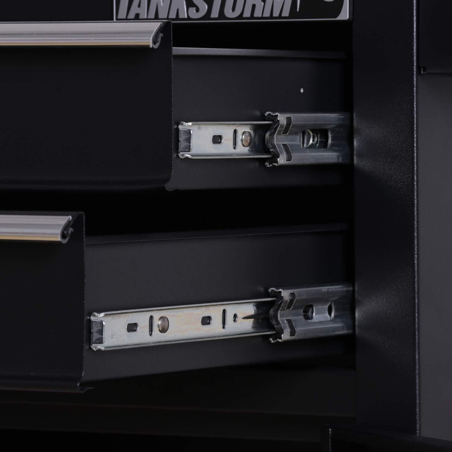 Carro de herramientas TANKSTORM 5 cajones negro acero rodante