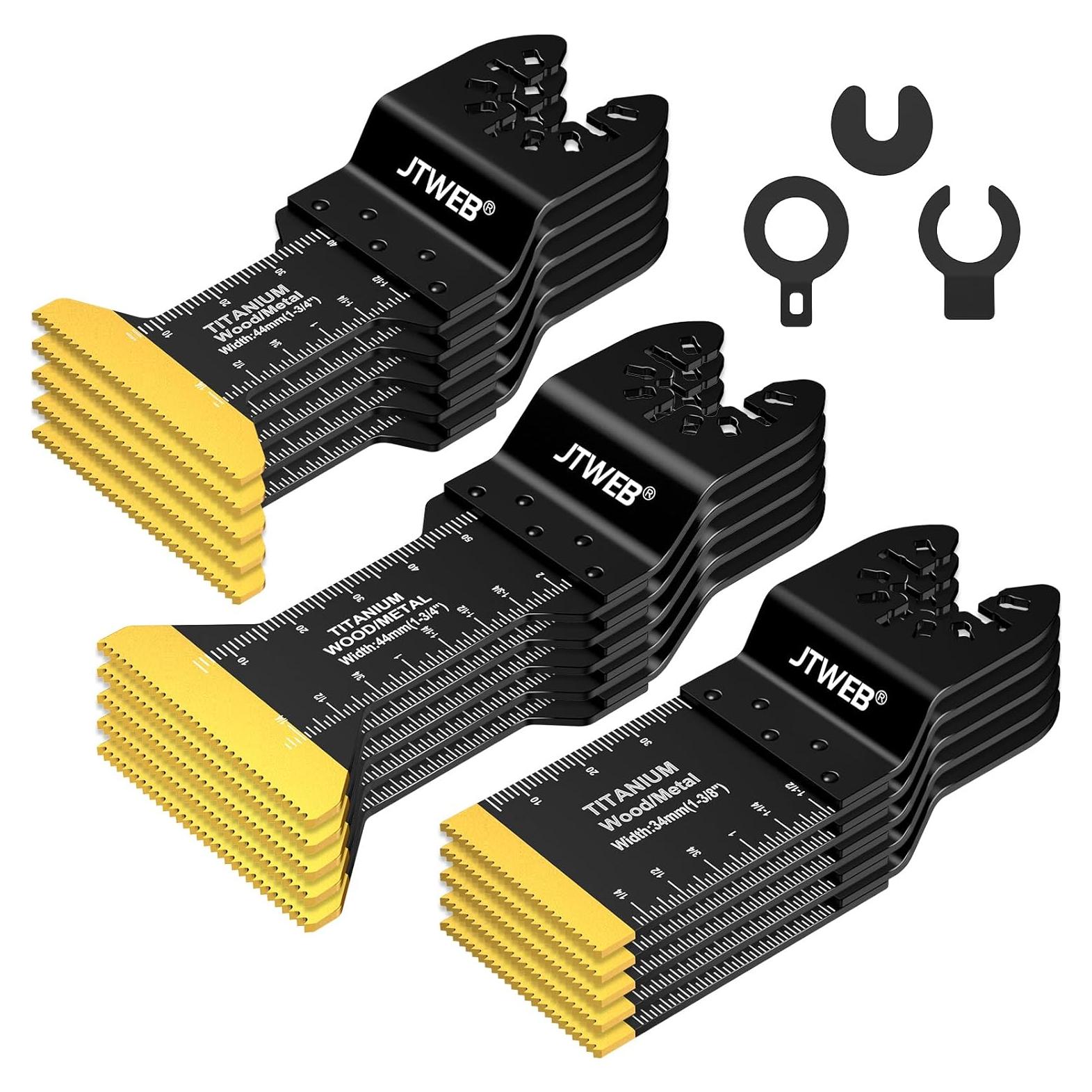 Kit de Cuchillas Oscilantes JTWEB 15PCS Titanio para Multitool