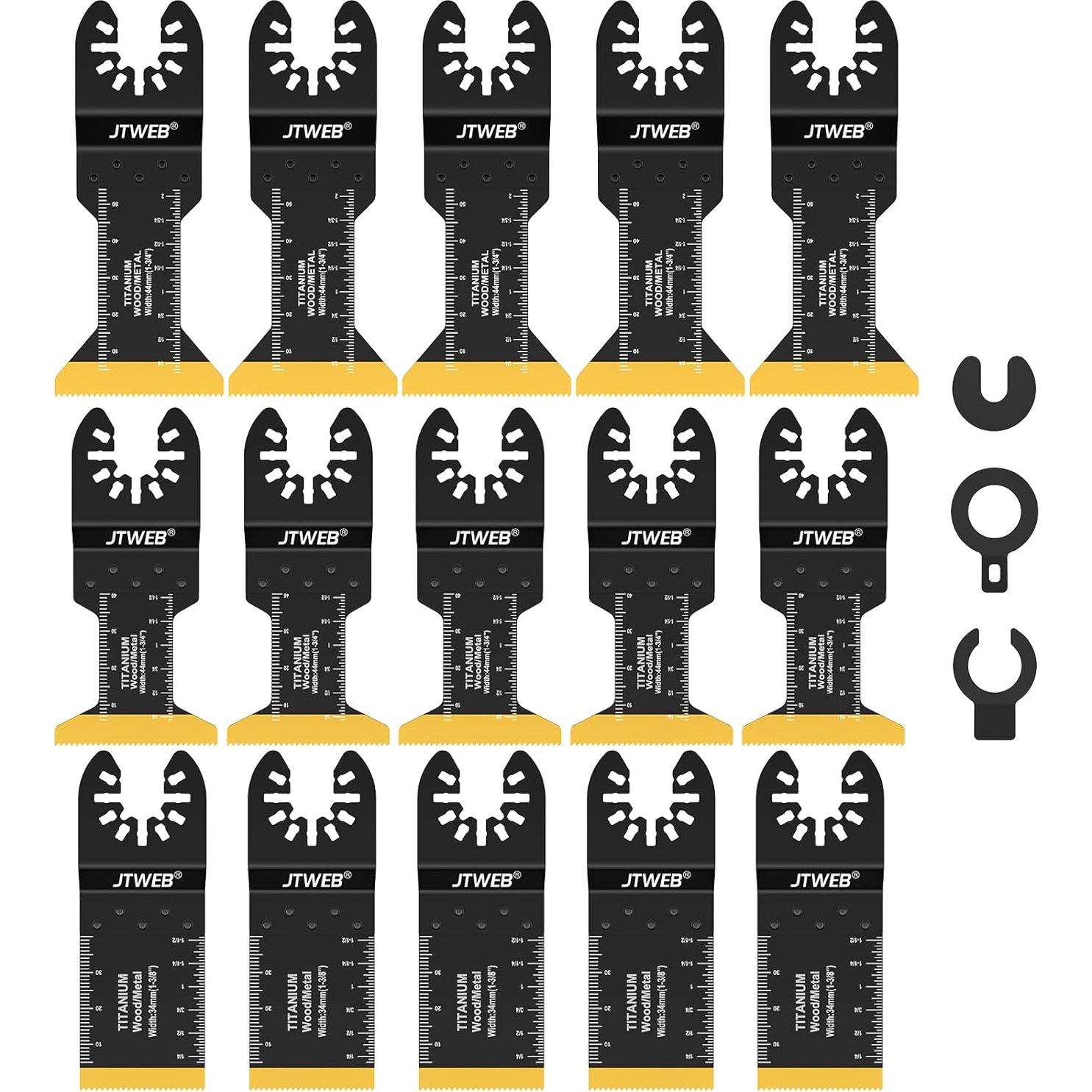 Kit de Cuchillas Oscilantes JTWEB 15PCS Titanio para Multitool