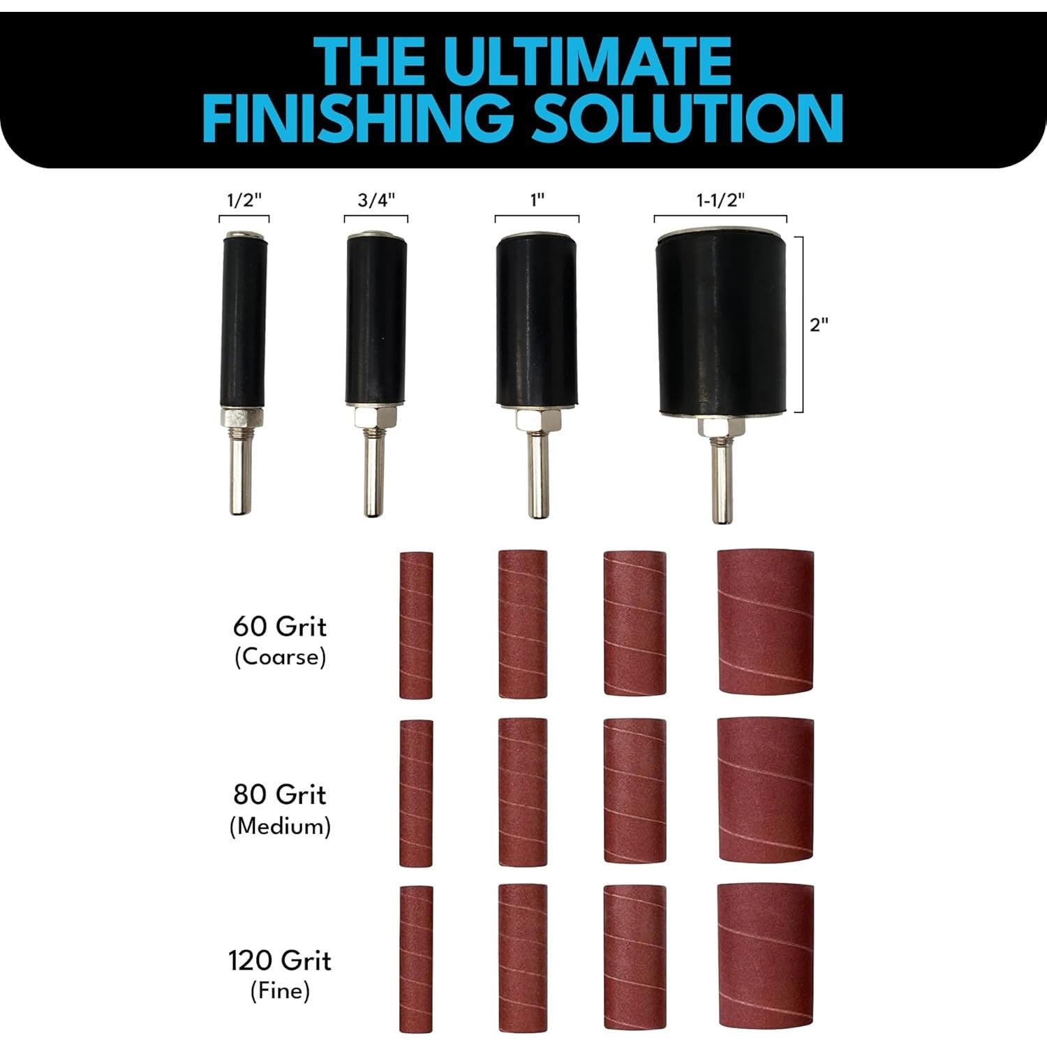 Juego de 16 tambores y mangas de lijado LINE10 Tools