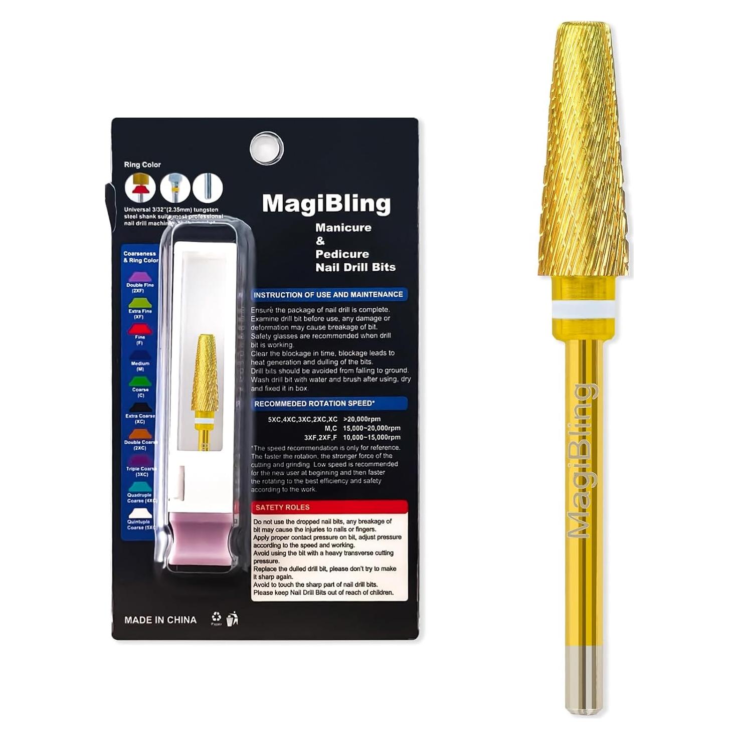 Broca de Uñas 5 en 1 MagiBling Dorada Carburo Tungsteno