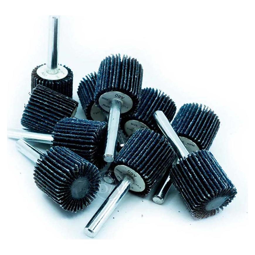 Benchmark Abrasives Zirconia 1 Inch Flap Wheel 1/4" Shank Mounted Sander for Deburring, Sanding, Grinding, Paint Removal - Polishing Wheel for Drill & Grinder (10 Pack) - 40 Grit