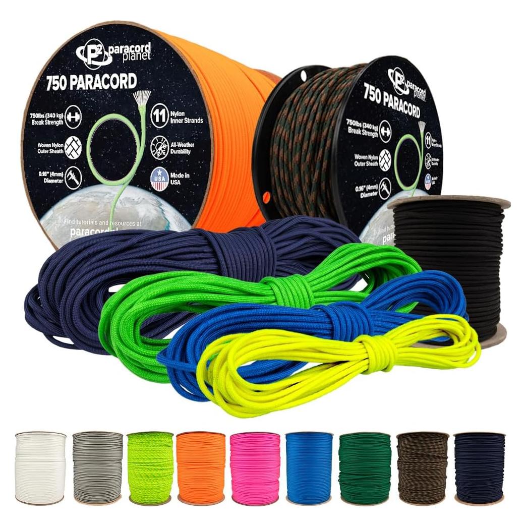Cuerda Paracord Planet 750 Nylon 15.24m Púrpura Ácido Multiusos