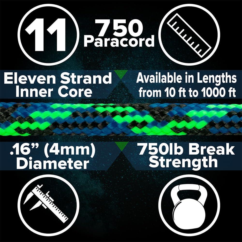 Cuerda Paracord Planet 750 Nylon 15.24m Púrpura Ácido Multiusos