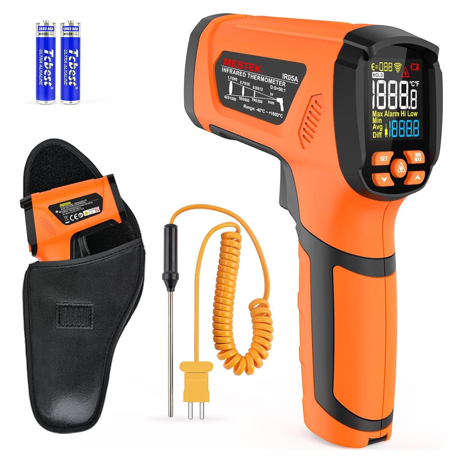 Termómetro Infrarrojo MESTEK IR05A -40 a 1600°C Pantalla LCD