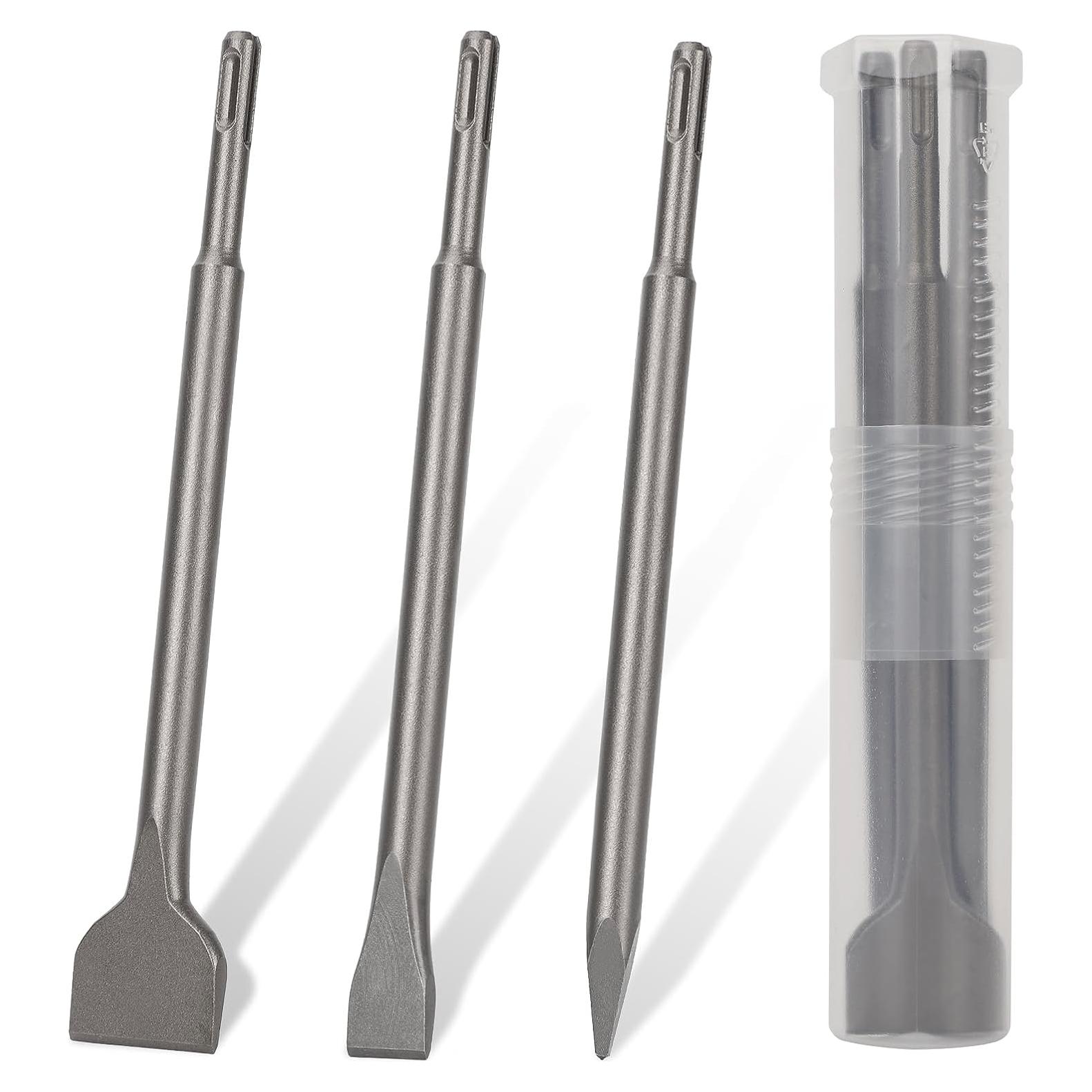 Juego de Cinceles SDS-Plus TEWORDA 3 Piezas para Concreto