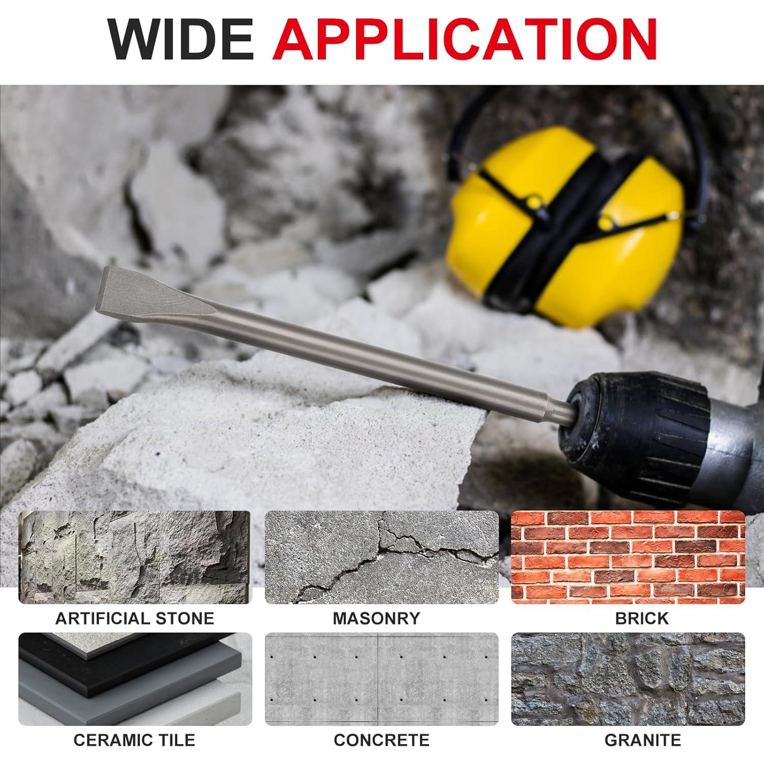 Juego de Cinceles SDS-Plus TEWORDA 3 Piezas para Concreto