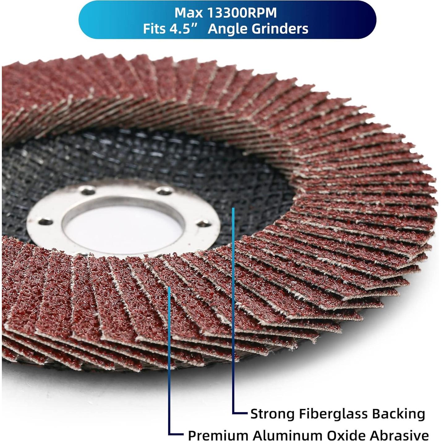 Discos de Aleta 4.5" LotFancy - 20 Piezas Grano Surtido