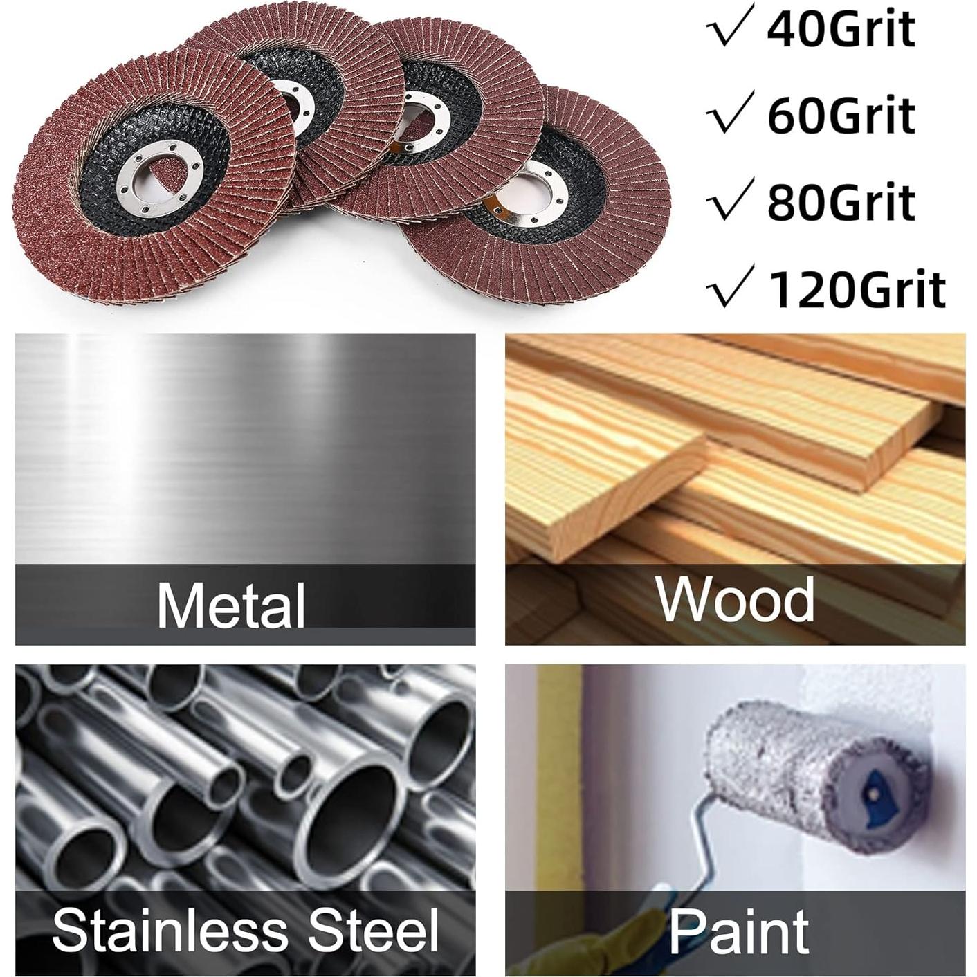 Discos de Aleta 4.5" LotFancy - 20 Piezas Grano Surtido