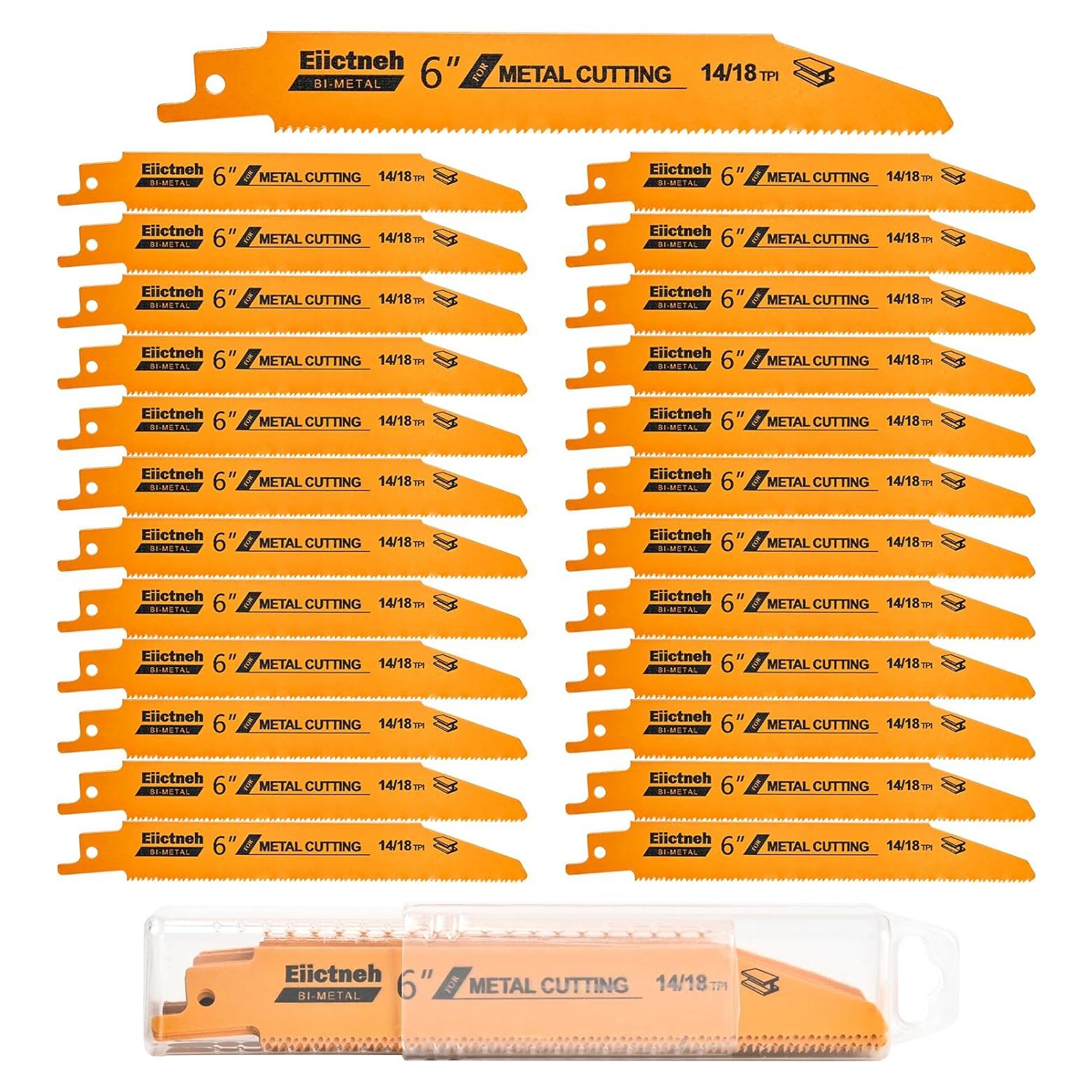 25 Cuchillas de Sierra Recíproca Bi-Metal 15 cm 14/18 TPI Eiictneh