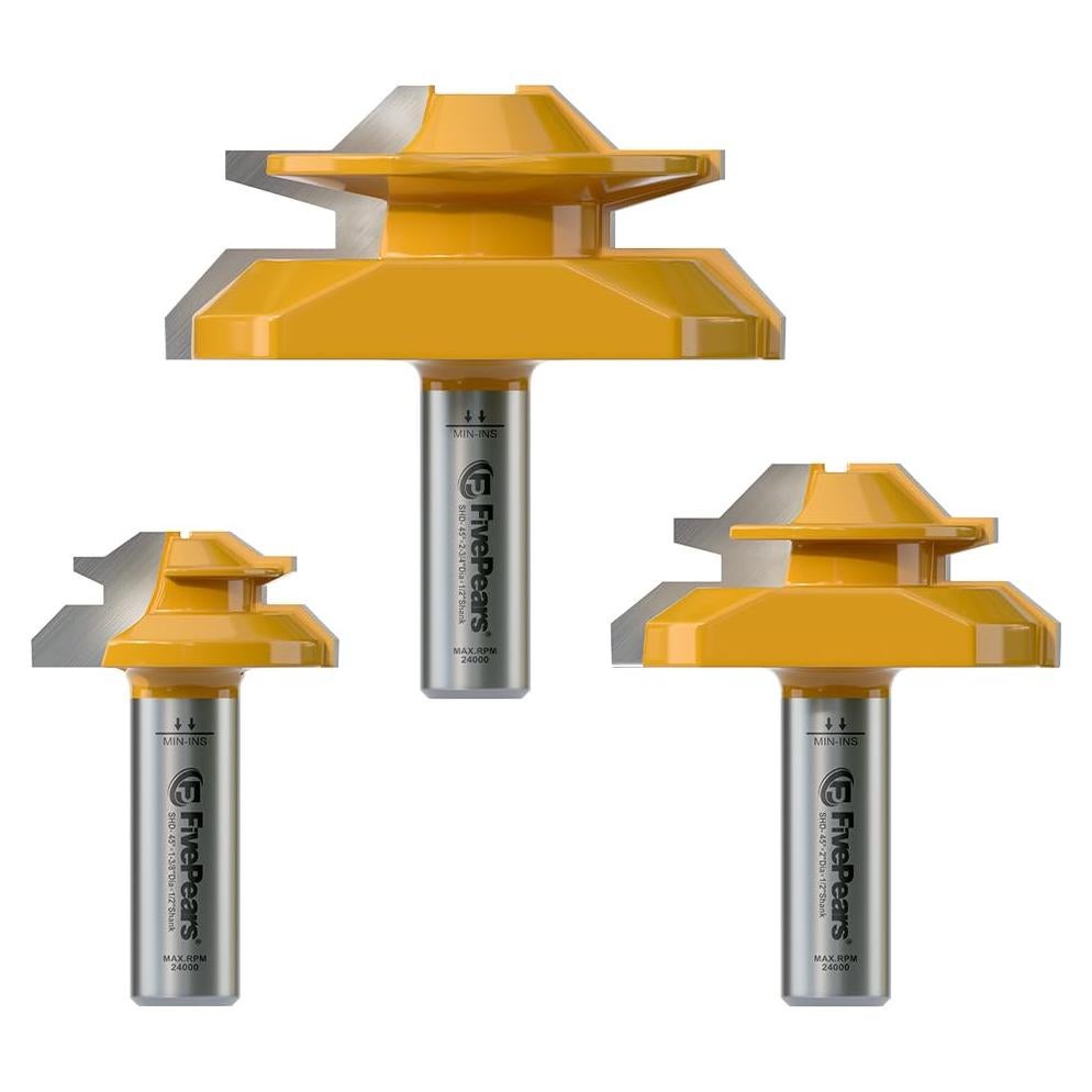 Cuchilla de Router Miter 45° FIVEPEARS Juego 3 PZS 1/2"