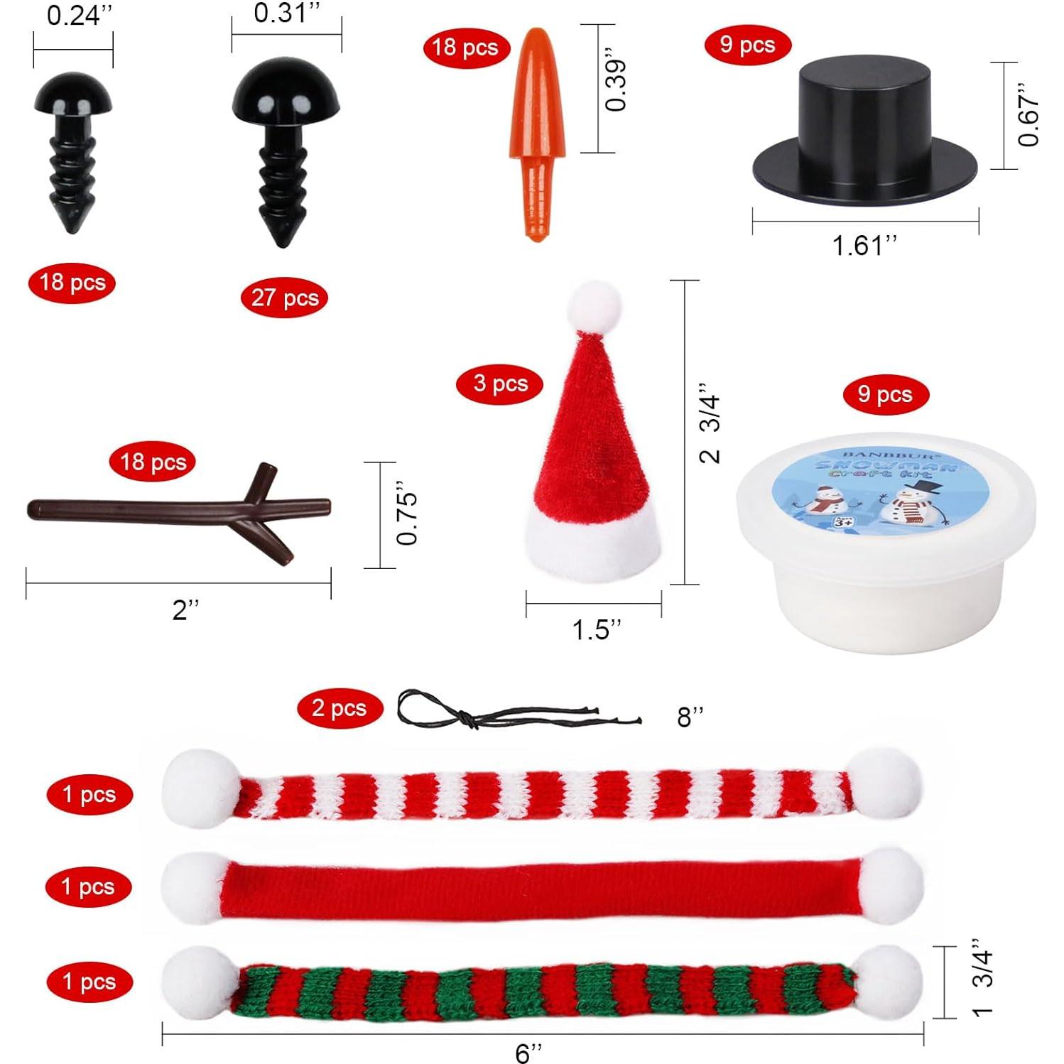 Kit de Manualidades Muñeco de Nieve BANBBUR 9 Piezas Arcilla