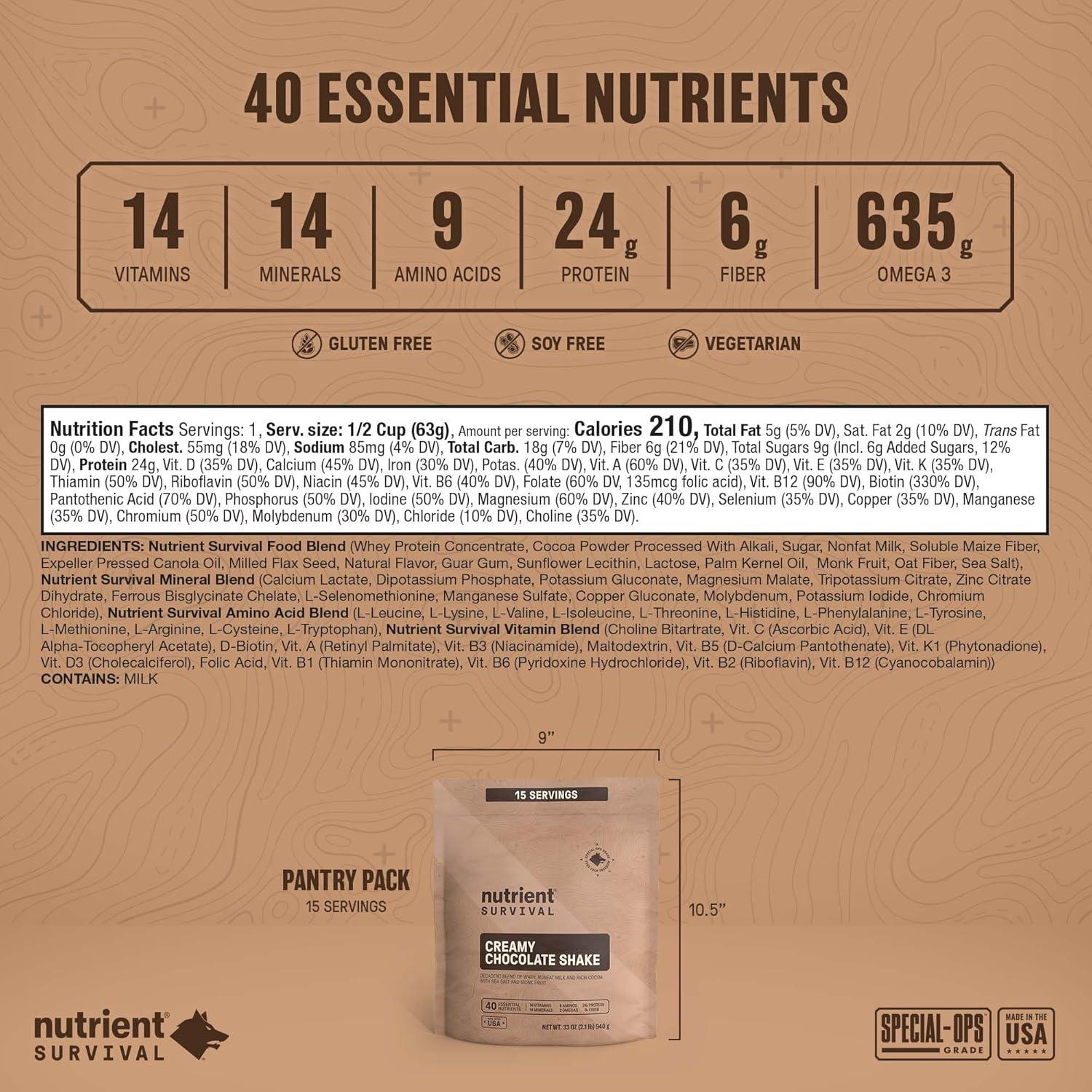 Polvo de Proteína de Suero Nutrient Survival 0.94 kg Chocolate