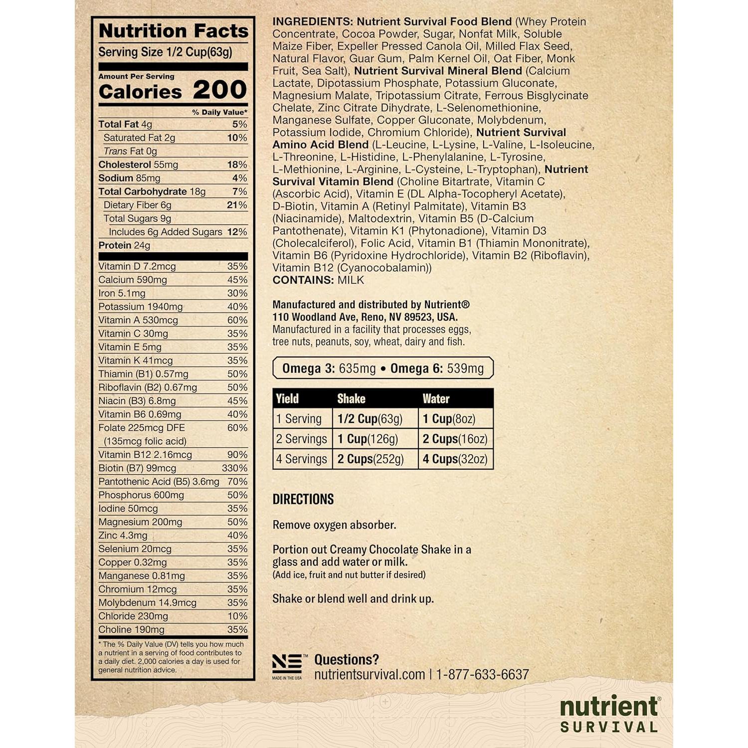 Polvo de Proteína de Suero Nutrient Survival 0.94 kg Chocolate