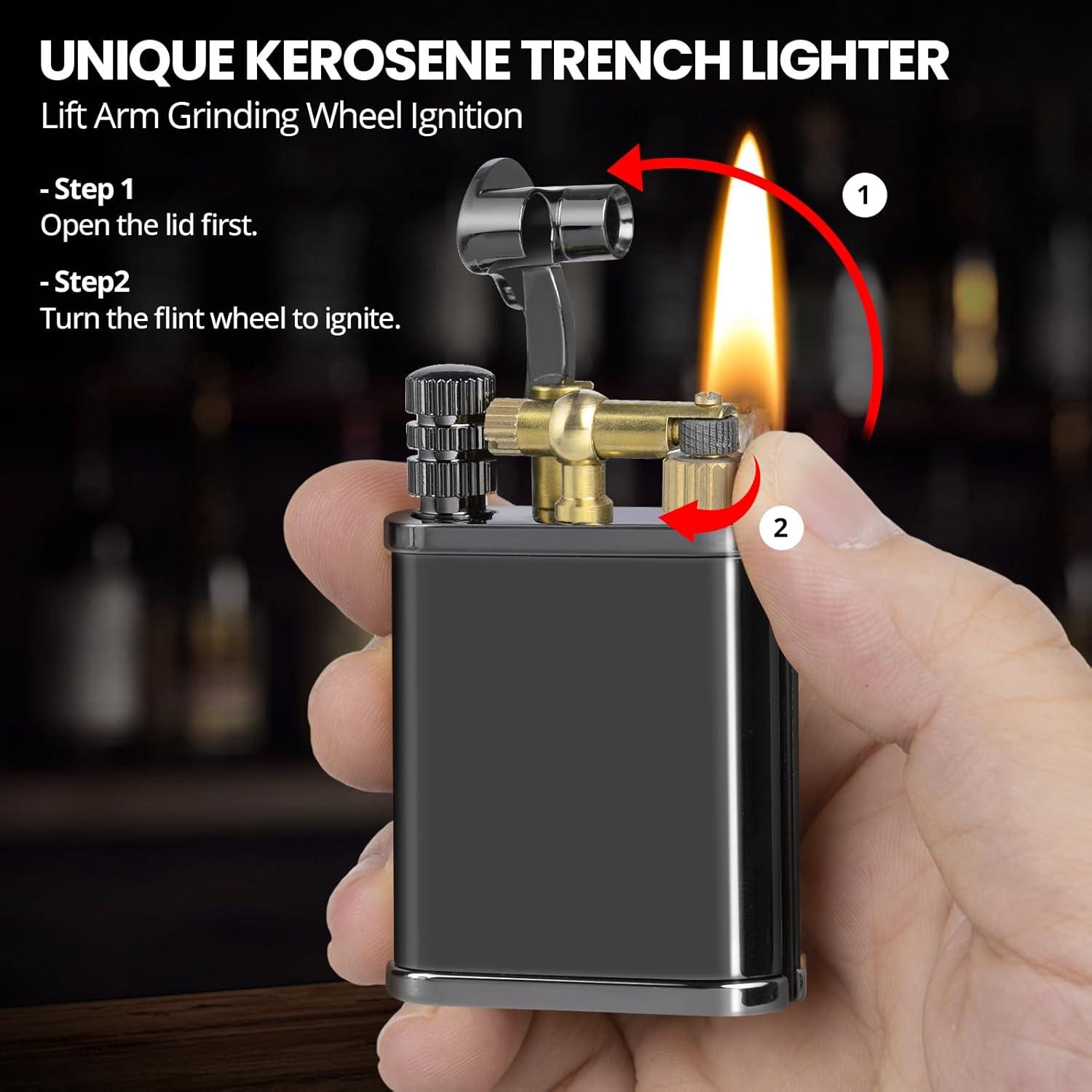 Encendedor Vintage Choicedc de Queroseno Recargable Negro