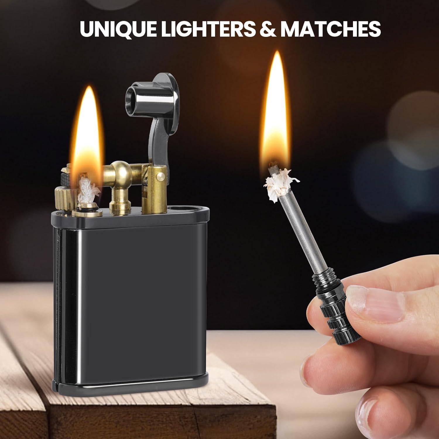 Encendedor Vintage Choicedc de Queroseno Recargable Negro