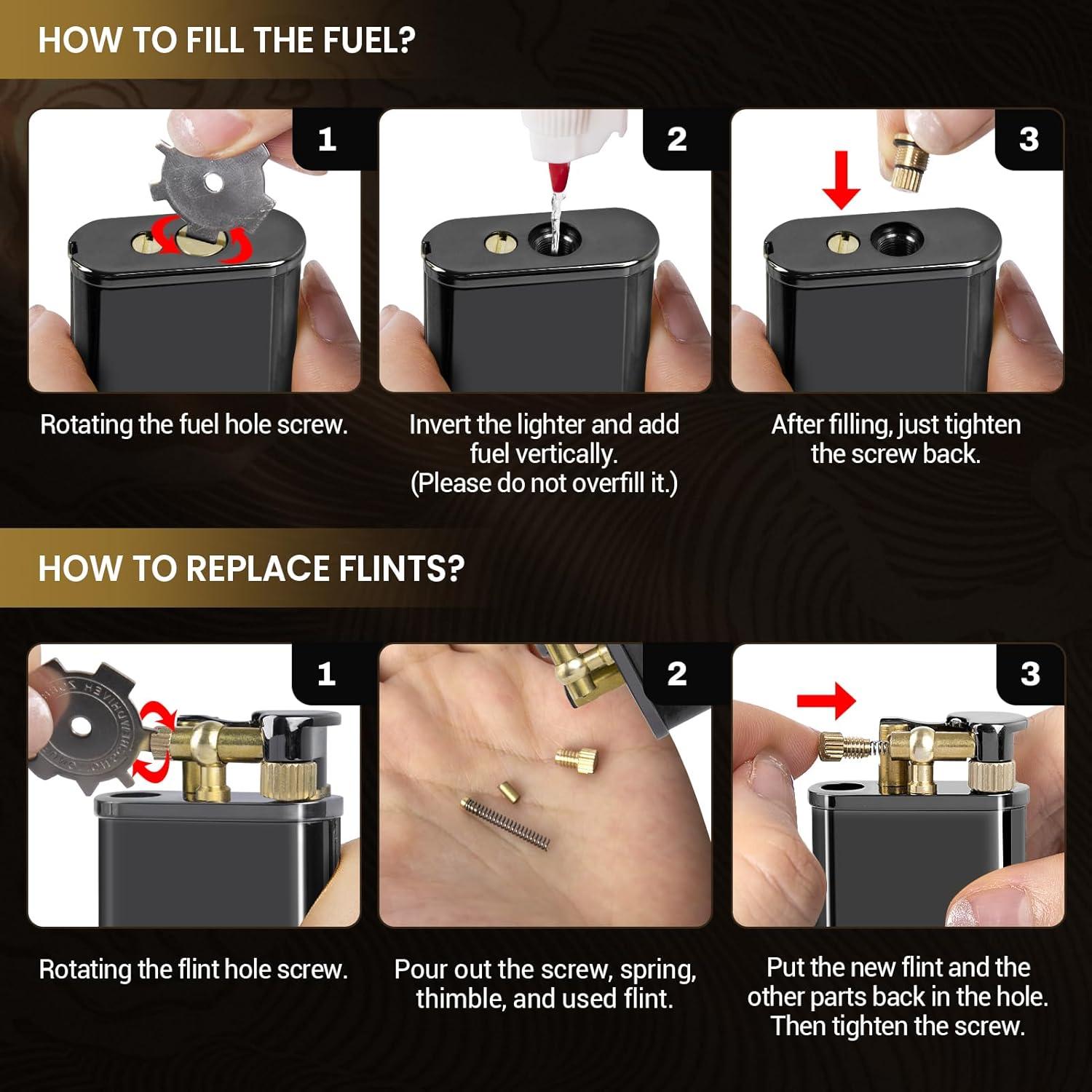 Encendedor Vintage Choicedc de Queroseno Recargable Negro