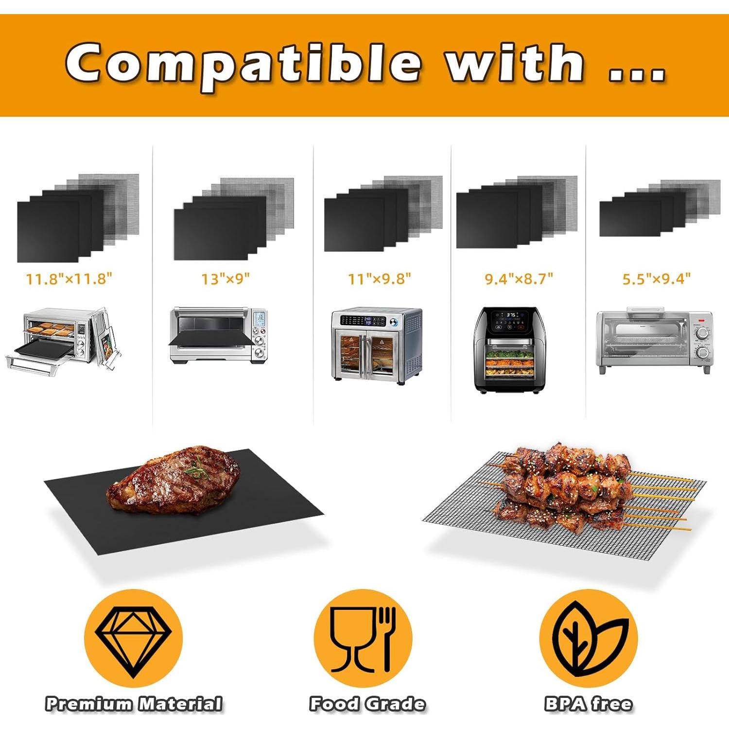 Forros Reutilizables para Freidora de Aire JAYOBGO 14.5x24.1 cm