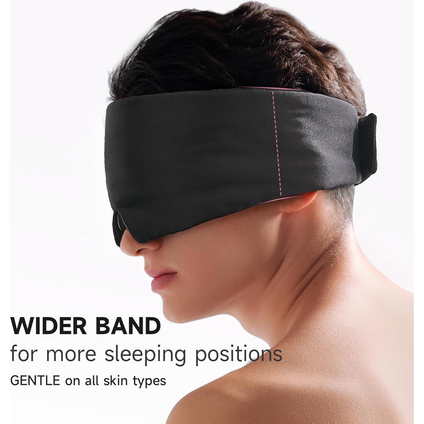 Máscara de Sueño Suave Umisleep Negra, Antienvejecimiento, Ajustable