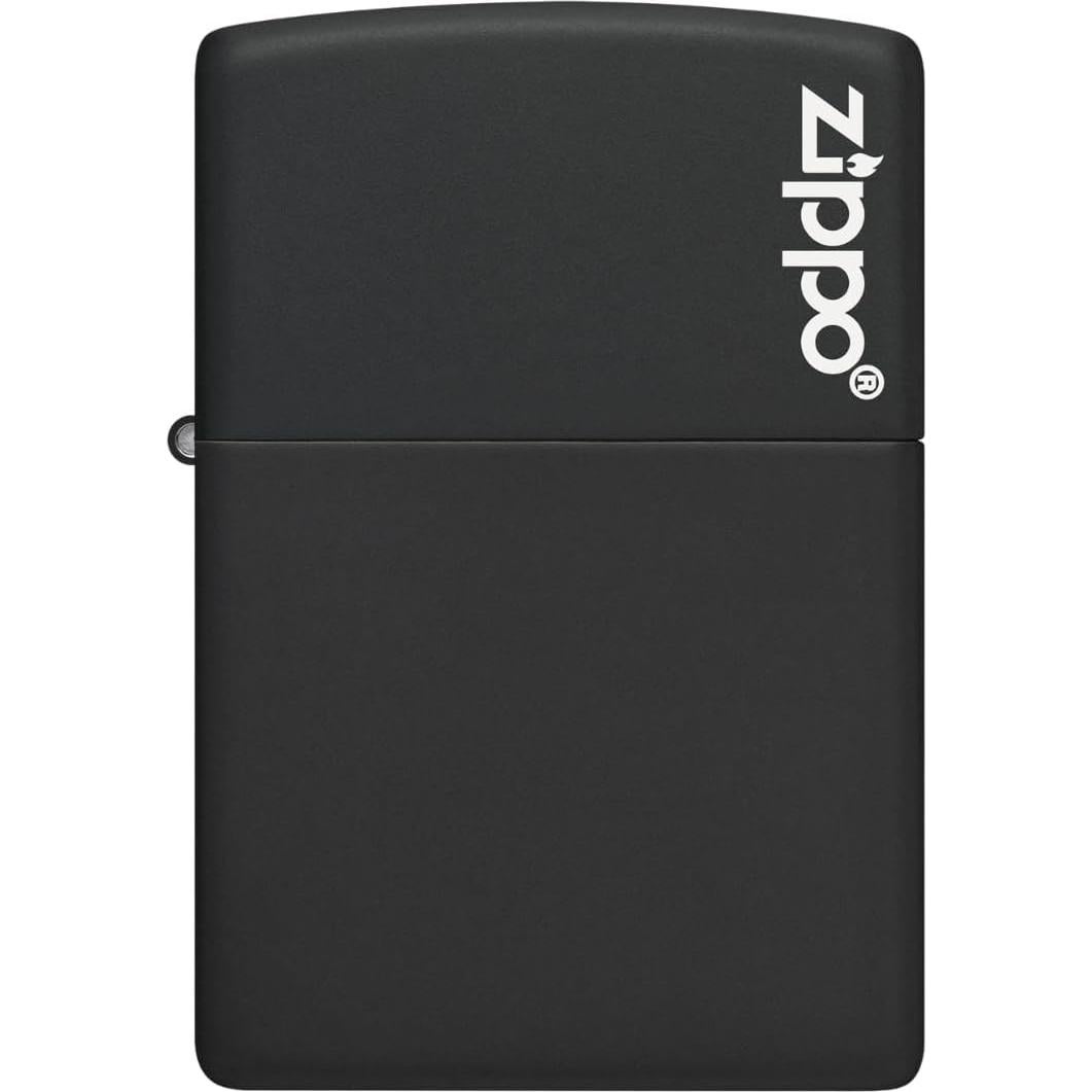 Zippo Logo Black Matte Pocket Lighter