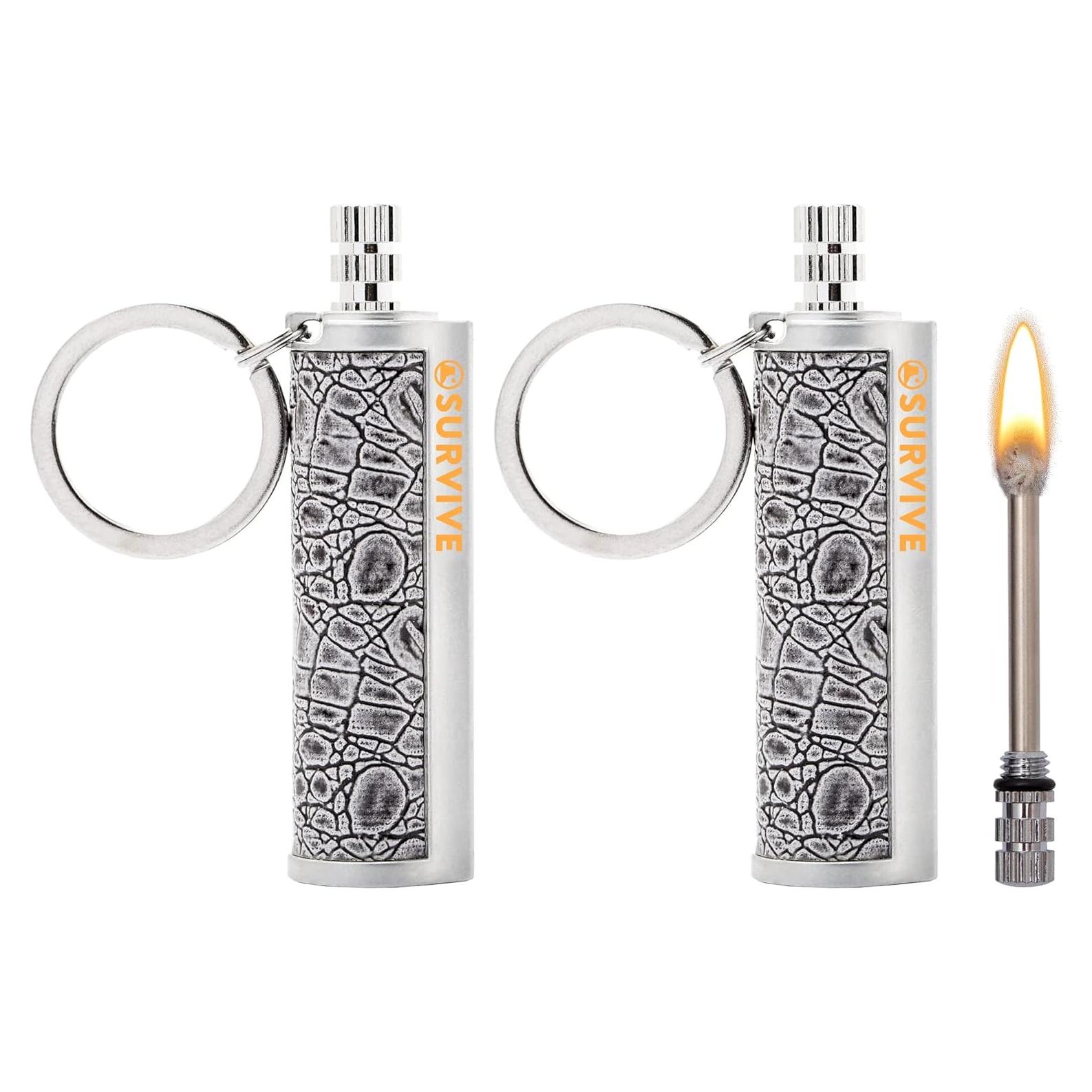 Encendedor Reutilizable SURVIVE de Metal, 2 Piezas