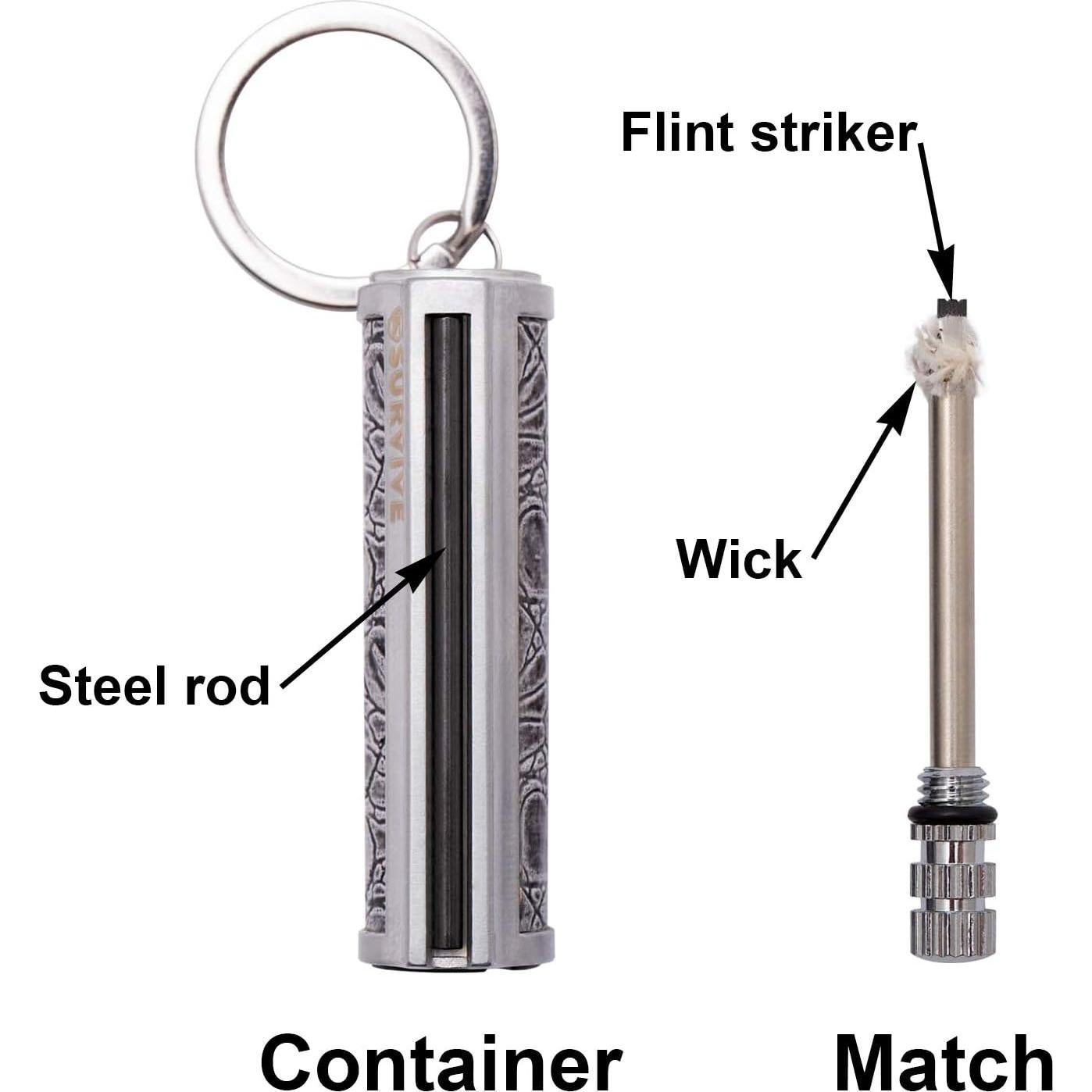 Encendedor Reutilizable SURVIVE de Metal, 2 Piezas