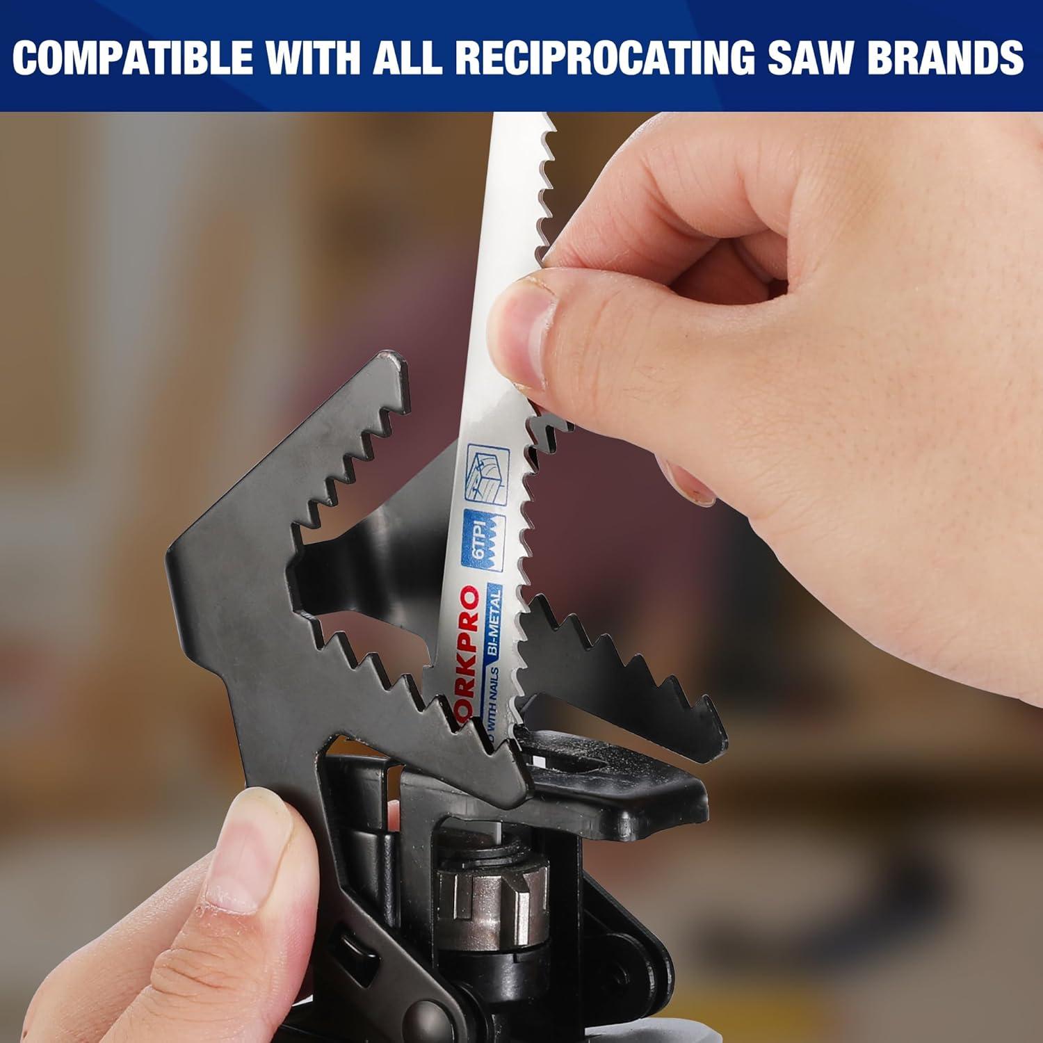 WORKPRO Juego de 10 Hojas de Sierra Recíproca BIM para Metal y Madera
