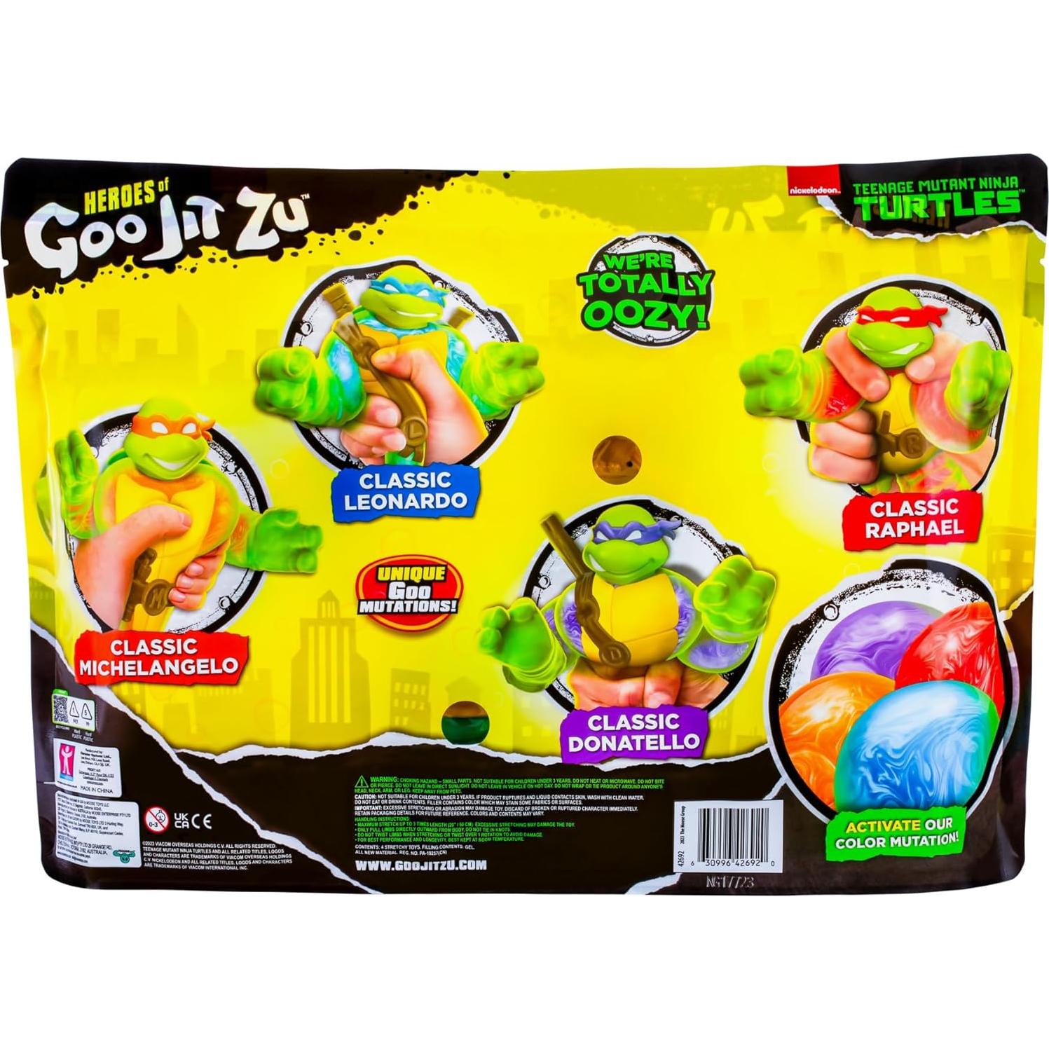 Héroes de Goo Jit Zu Tortugas Ninja Paquete de 4 Figuras