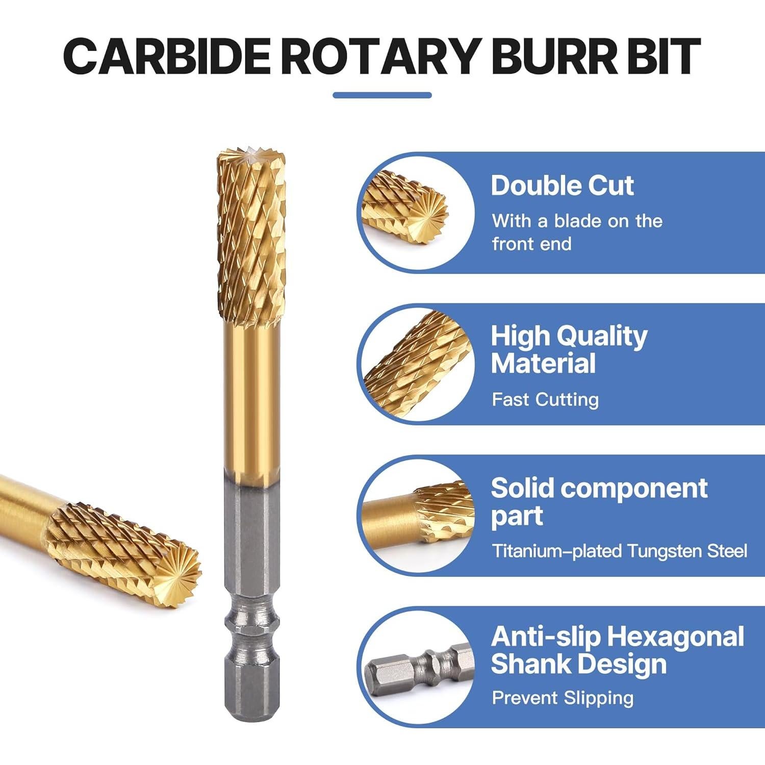 Bits de Carburo 1/4" HUHAO para Dremel - Kit de Pulido 1pc
